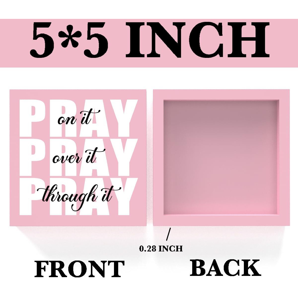 Krollma Pink Office Desk Accessories Decor Sign  Pink Dorm Room Decor For Women  Pink Bathroom Decor  Inspirational Christian Gifts For Women Boss  Pray On It Wooden Sign Bible Verse Wall Art Decor
