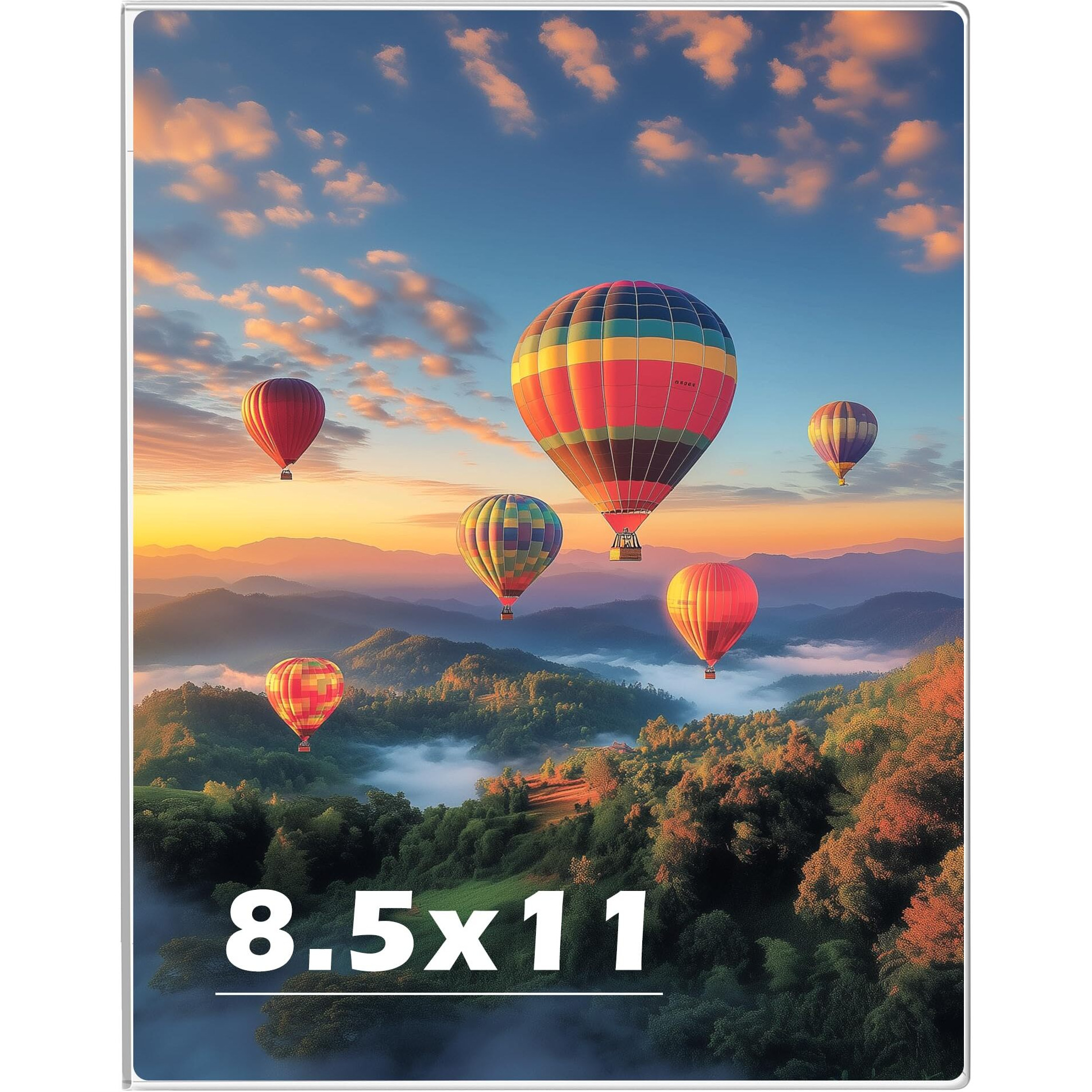 8 X 12 Acrylic Picture Frame  Horizontal/Vertical Clear Photo Frame For Wall With Tape  No Drilling Floating Hanging Frameless Picture Frame  Wall Mount Sign Holder 8X12 For Home  School  Office