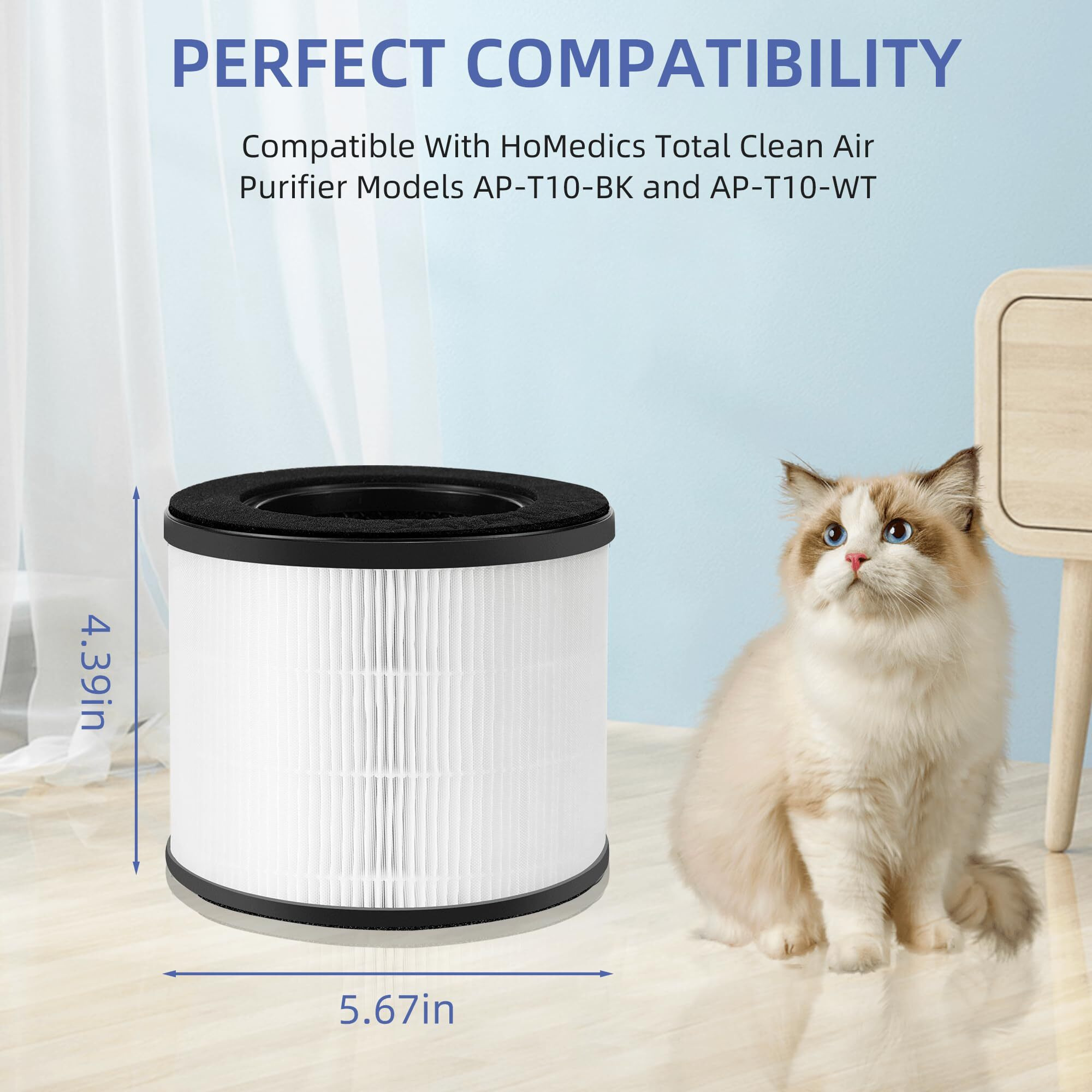 Ap-T30 Ap-Pet35 Replacement Filter For Homedics Totalclean Air Purifier Ap-T30Fl Ap-T30Wt Ap-Pet35Fl Ap-Pet35-Wt  360 Filtration 5 Layers 3 In 1 H13 True Hepa Filter  2 Pack