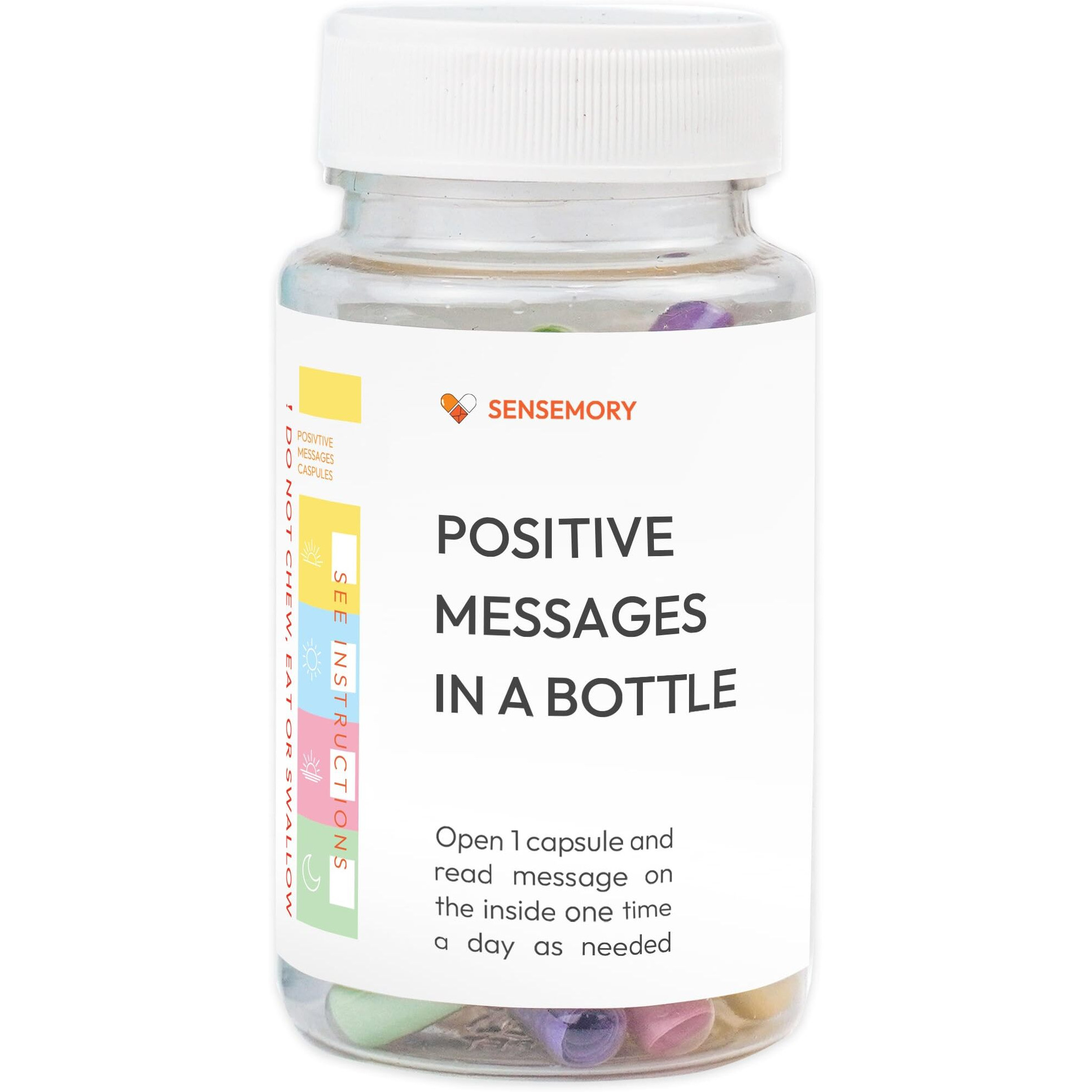 Sensemory 50 Pre-Written Positive Messages In A Bottle  Adult Stress Relief Gifts  Positive Affirmation Gifts For Women  Valentine's Day Gifts  Self Care Kit Mediation  Unique Health Wellness