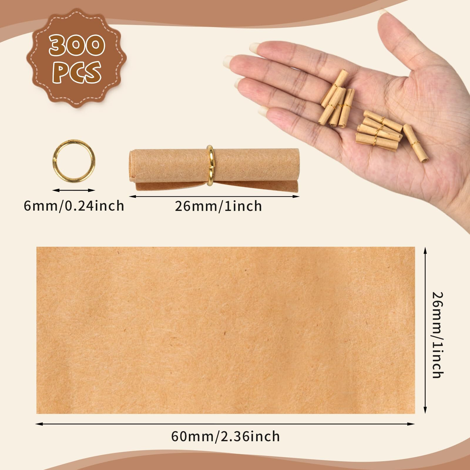 300 Pieces Scroll Paper Mini Message In A Bottle Message Paper Scrolls Mini Lucky Wishing Paper Rolls For Birthday  Anniversary  Valentine