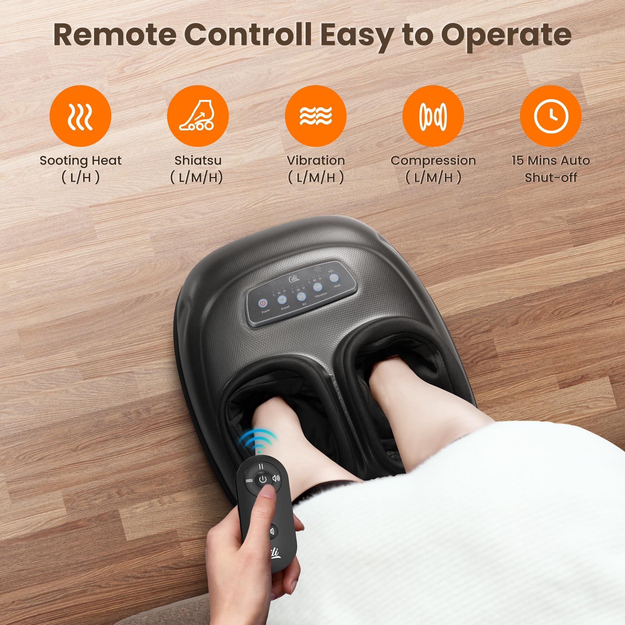 Cili Foot Massager With Heat  Shiatsu Feet Massage Machine For Plantar Fasciitis Neuropathy  Sole & Instep Heating  Remote Control  Up To Size 13  Valentine's Day Gifts For Him Her