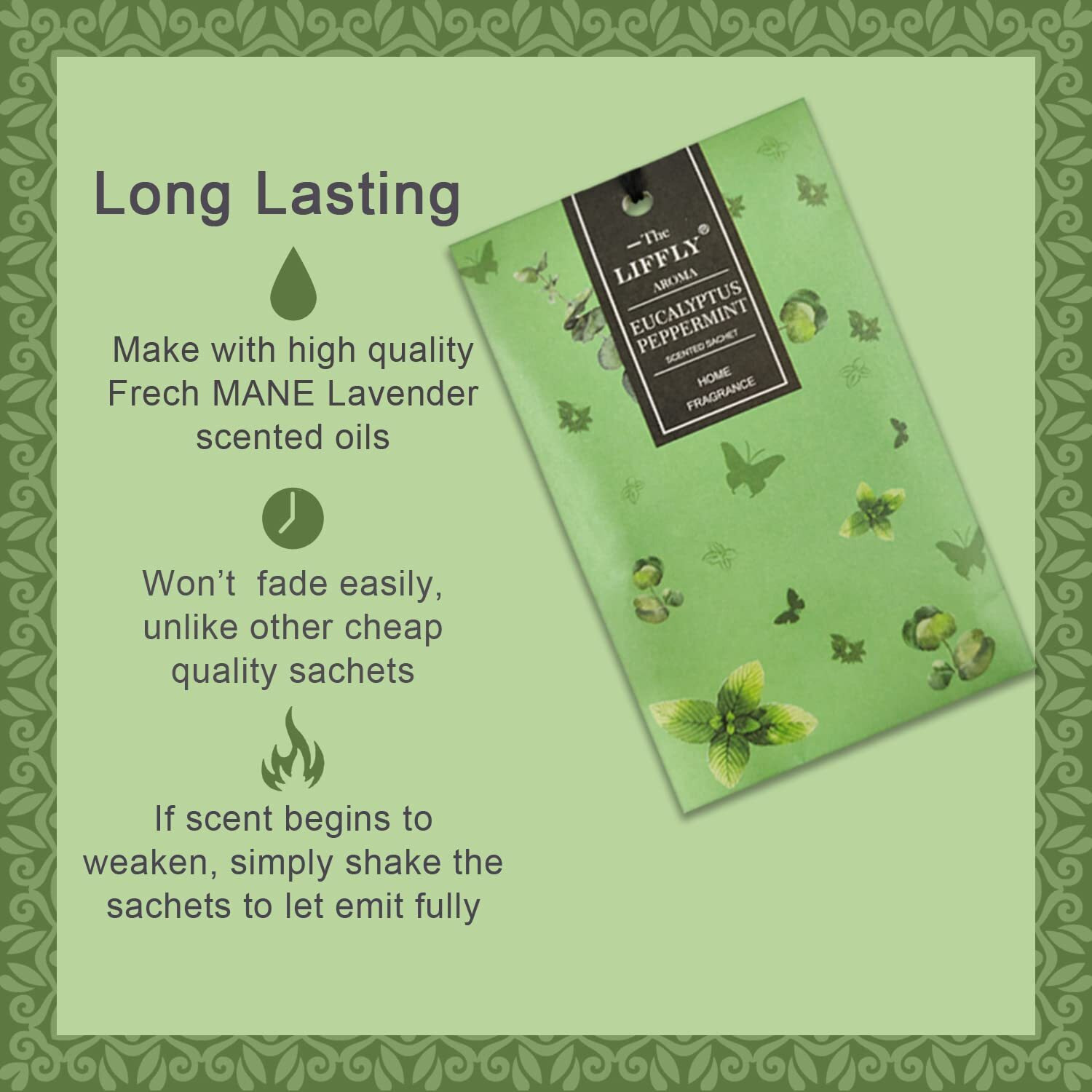 Liffly 14 Packs Eucalyptus Peppermint Scented Sachets Bag Fit Drawers And Closets Long Lasting