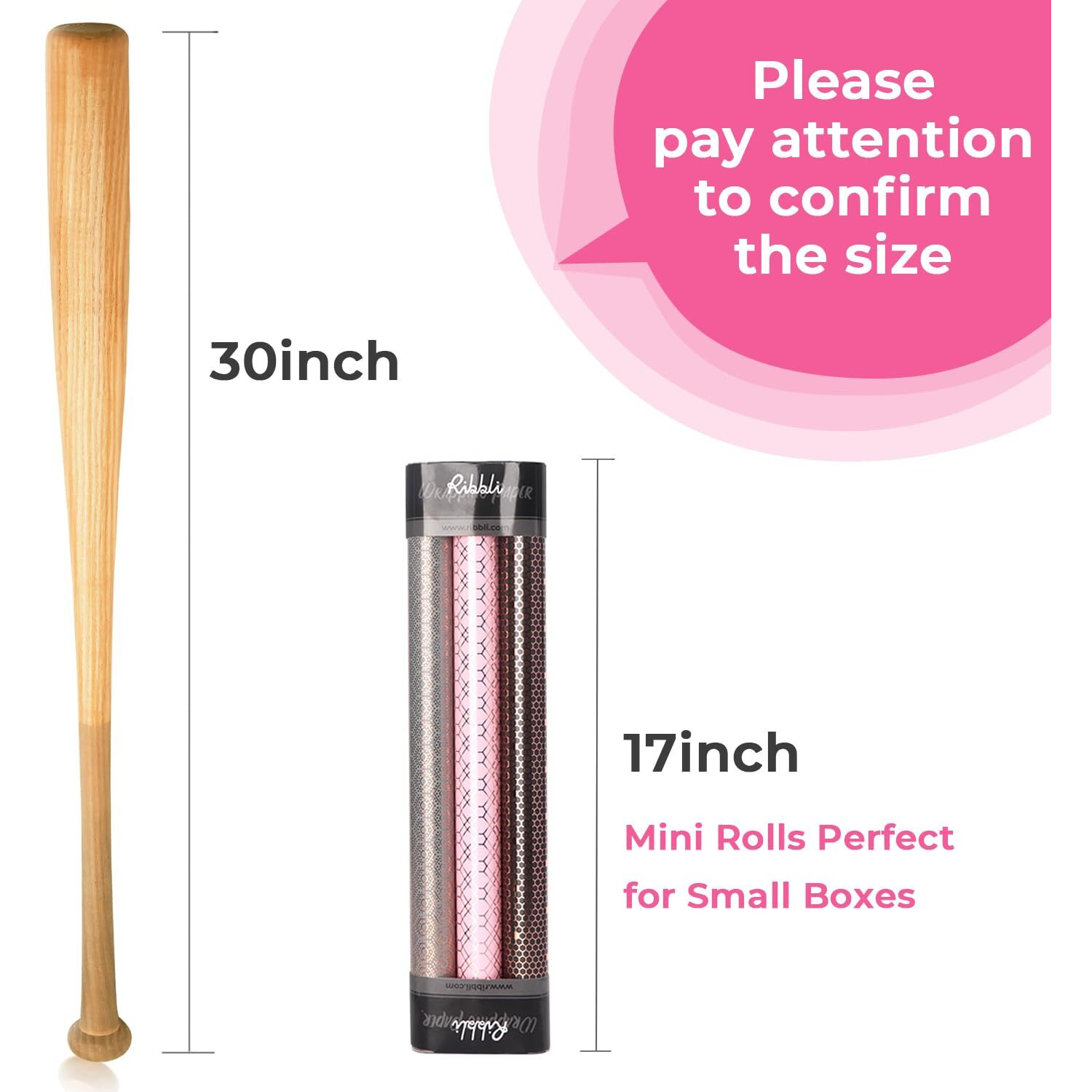 Ribbli Rose Gold Pink Birthday Wrapping Paper Mini Roll  3 Rolls Grey Pink Black Geometry Pattern With Rose Gold Foil For Valentines Day Mothers Day Wedding - 17 Inch X 120 Inch(10Feet) Per Roll