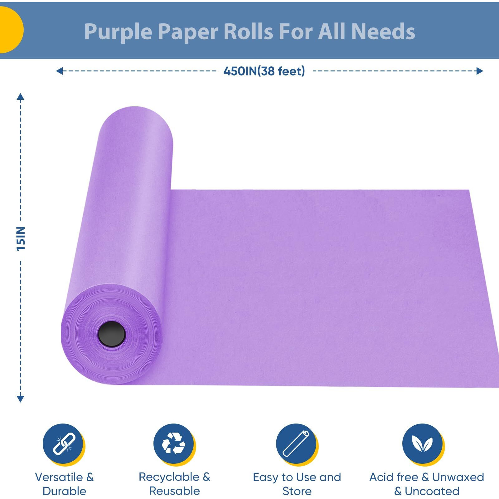 Purple Valentines Wrapping Paper  15"&quotX450"" Mother's Day Wrapping Paper Roll  Solid Color Art Craft Decorative Paper For Birthday Gift Wrap  Baby Shower  Christmas Bouquet Flower Bulletin Board Paper