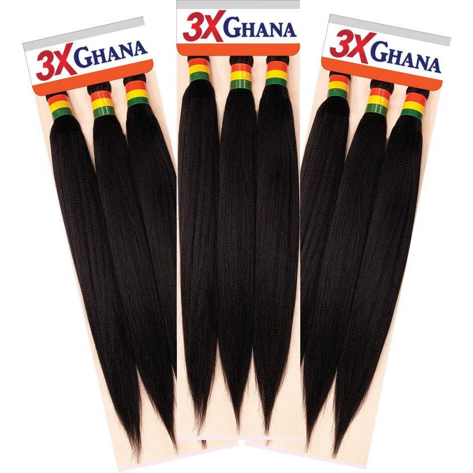 Realistic - Multi Pack Deals Pre-Stretched X-Pression 3X Ghana Braids Unfolded 50"" 100% Kanekalon Easy To Braid Itch Free (3-Pack  1B) E613Xg5-1B3