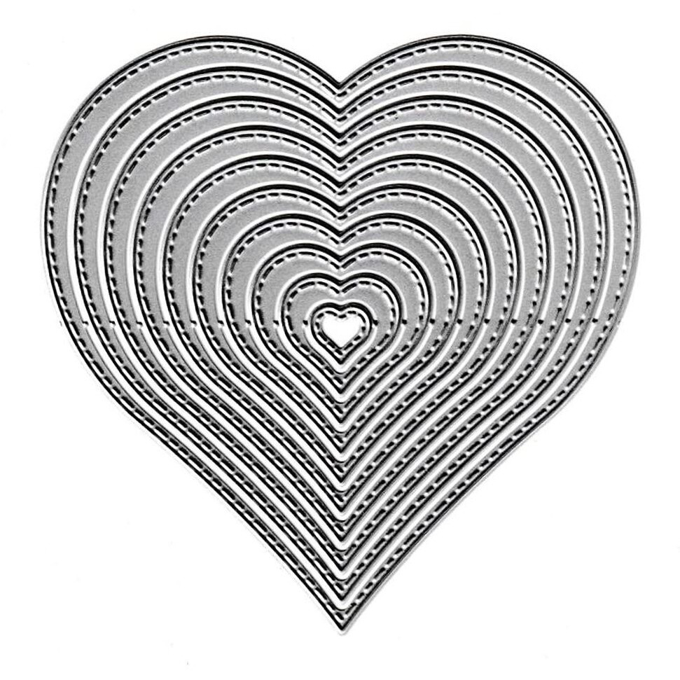 10Pcs Love Heart Cutting Dies  Valentine's Day Love Hearts Die Cuts Metal Embossing Stencils Template Mould For Card Scrapbooking And Diy Craft Album Paper Card Decor