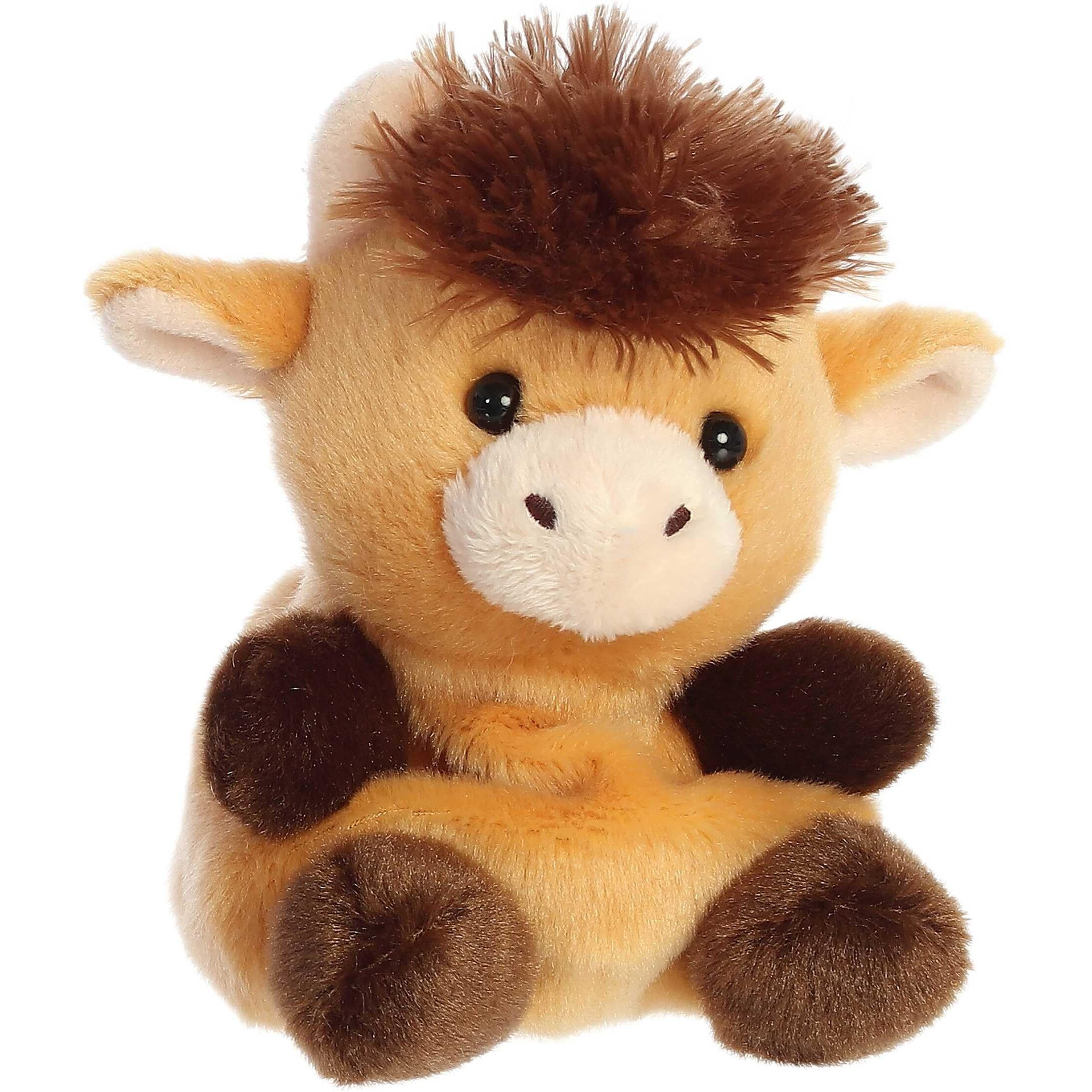 Aurora Adorable Palm Pals Hubert Highland Cow Stuffed Animal - Pocket-Sized Play - Collectable Fun - Brown 5 Inches