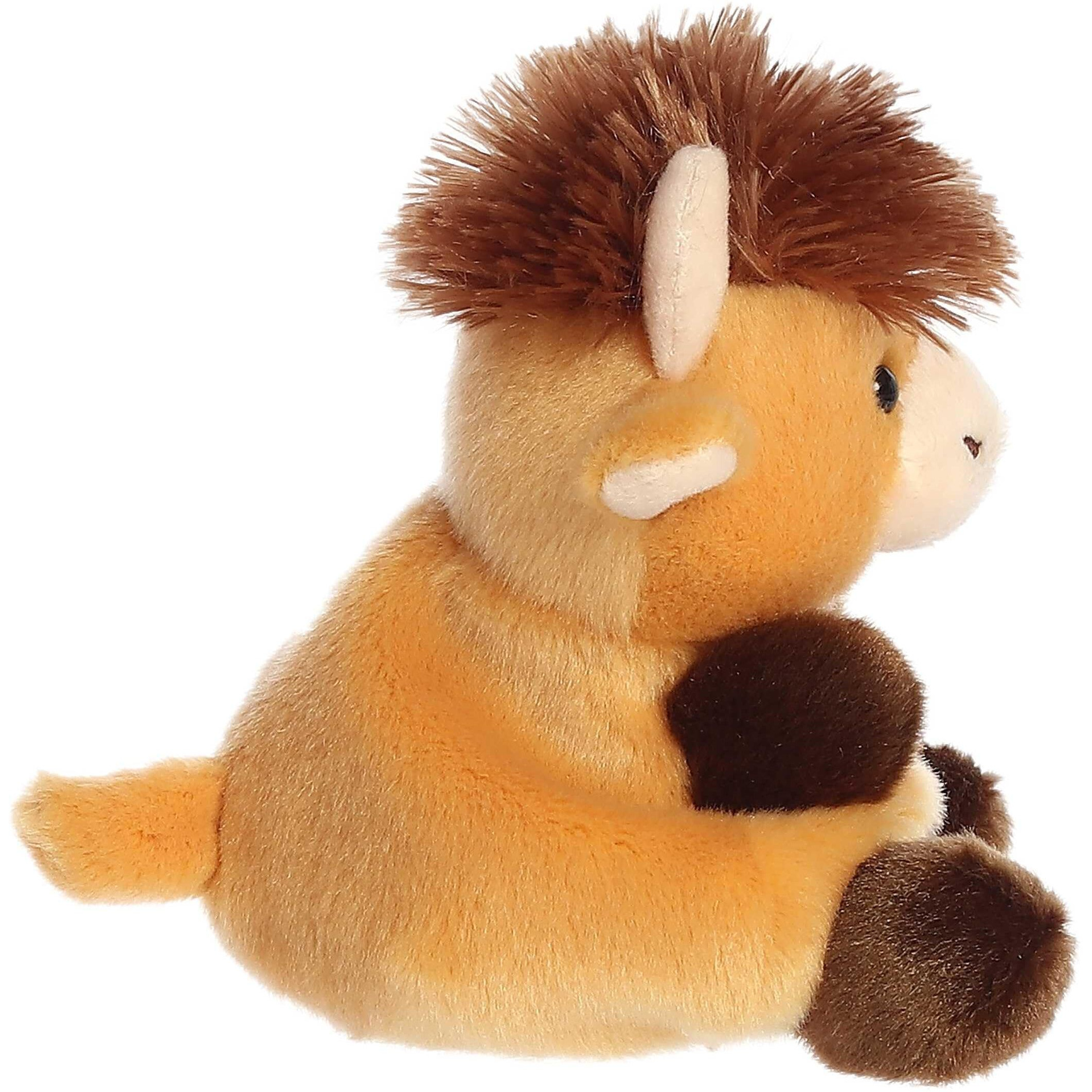 Aurora Adorable Palm Pals Hubert Highland Cow Stuffed Animal - Pocket-Sized Play - Collectable Fun - Brown 5 Inches