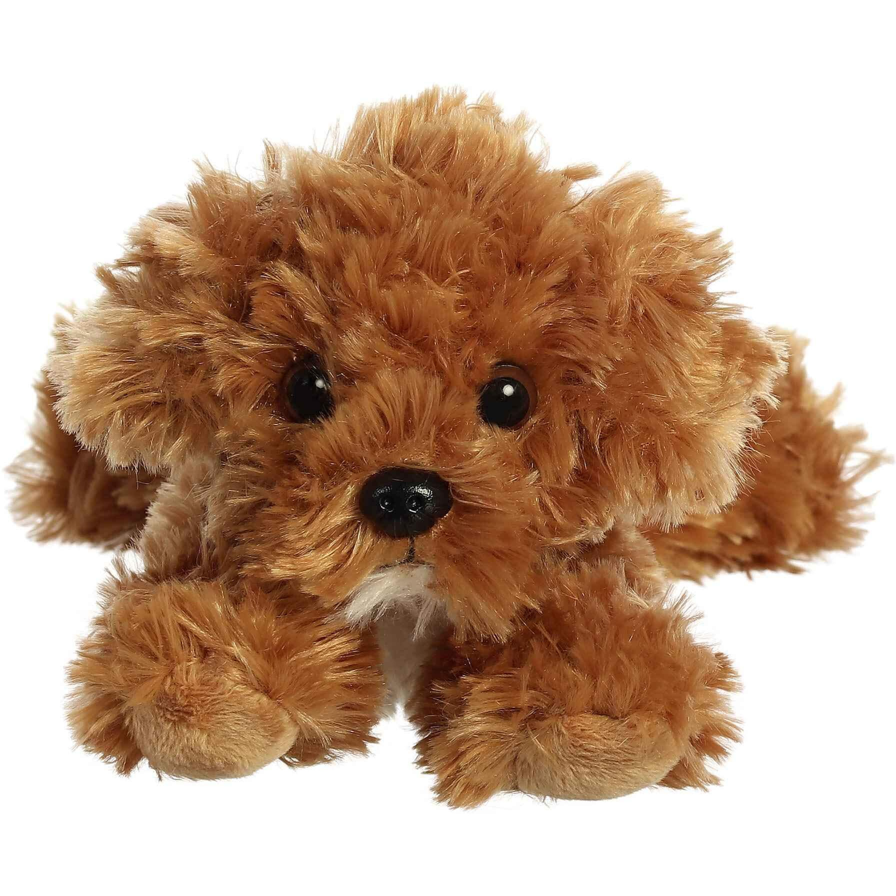 Aurora Adorable Mini Flopsie Chai Cockapoo Stuffed Animal - Playful Ease - Timeless Companions - Brown 8 Inches