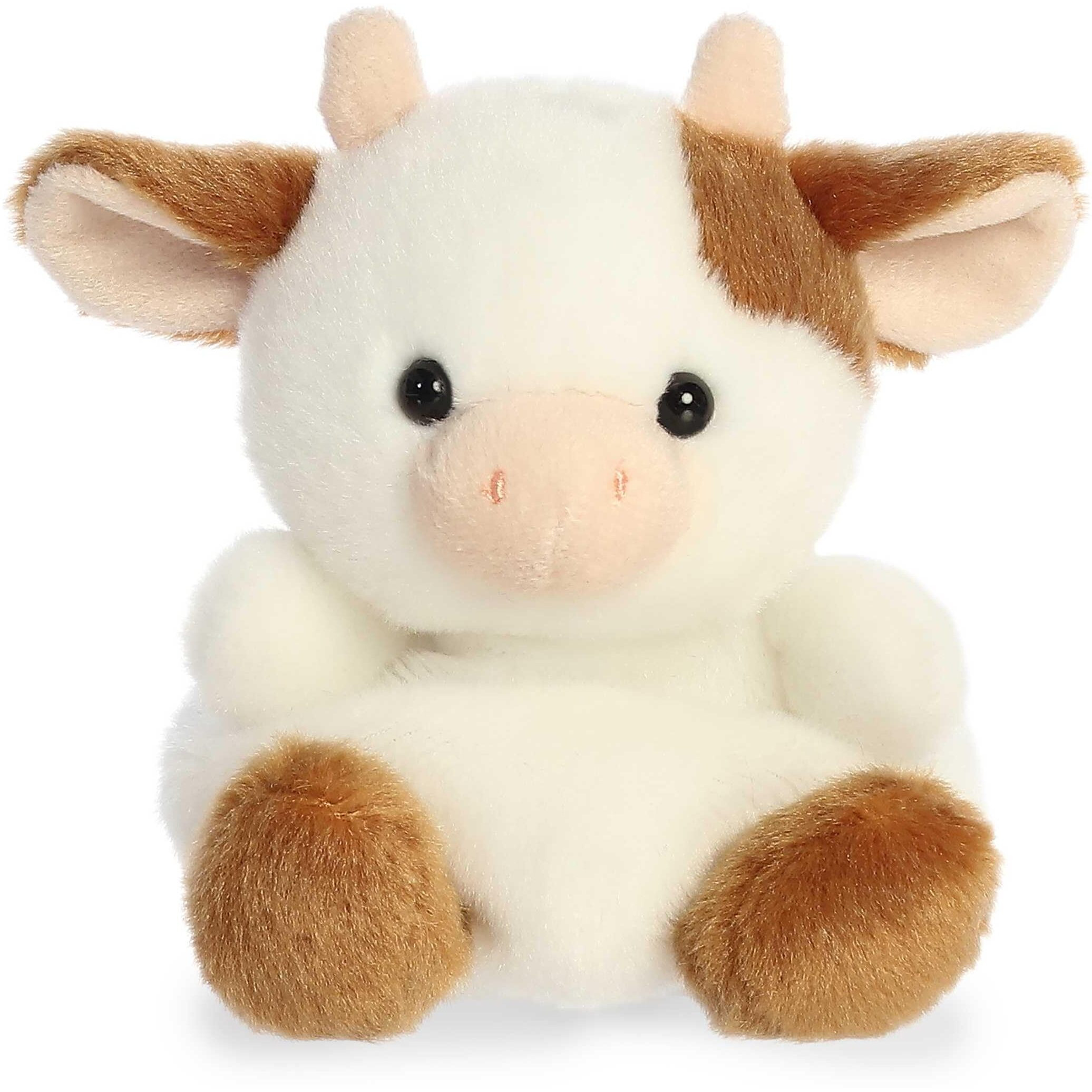 Aurora Adorable Palm Pals Caroline Brown Cow Stuffed Animal - Pocket-Sized Play - Collectable Fun - 5 Inches