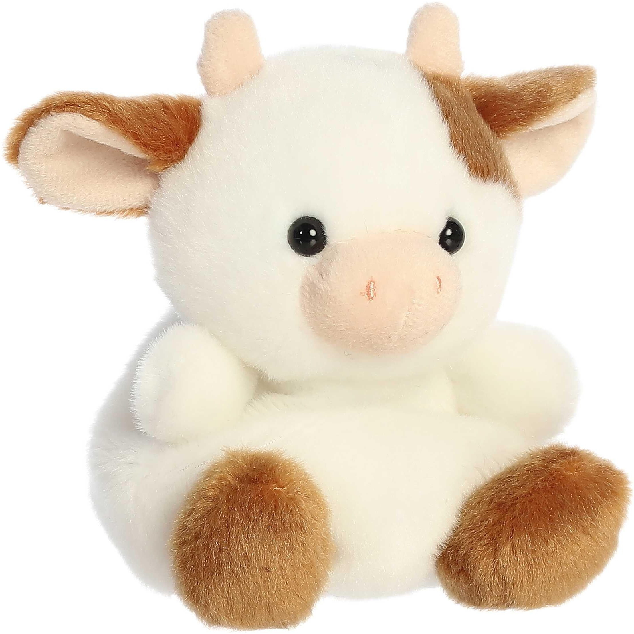 Aurora Adorable Palm Pals Caroline Brown Cow Stuffed Animal - Pocket-Sized Play - Collectable Fun - 5 Inches