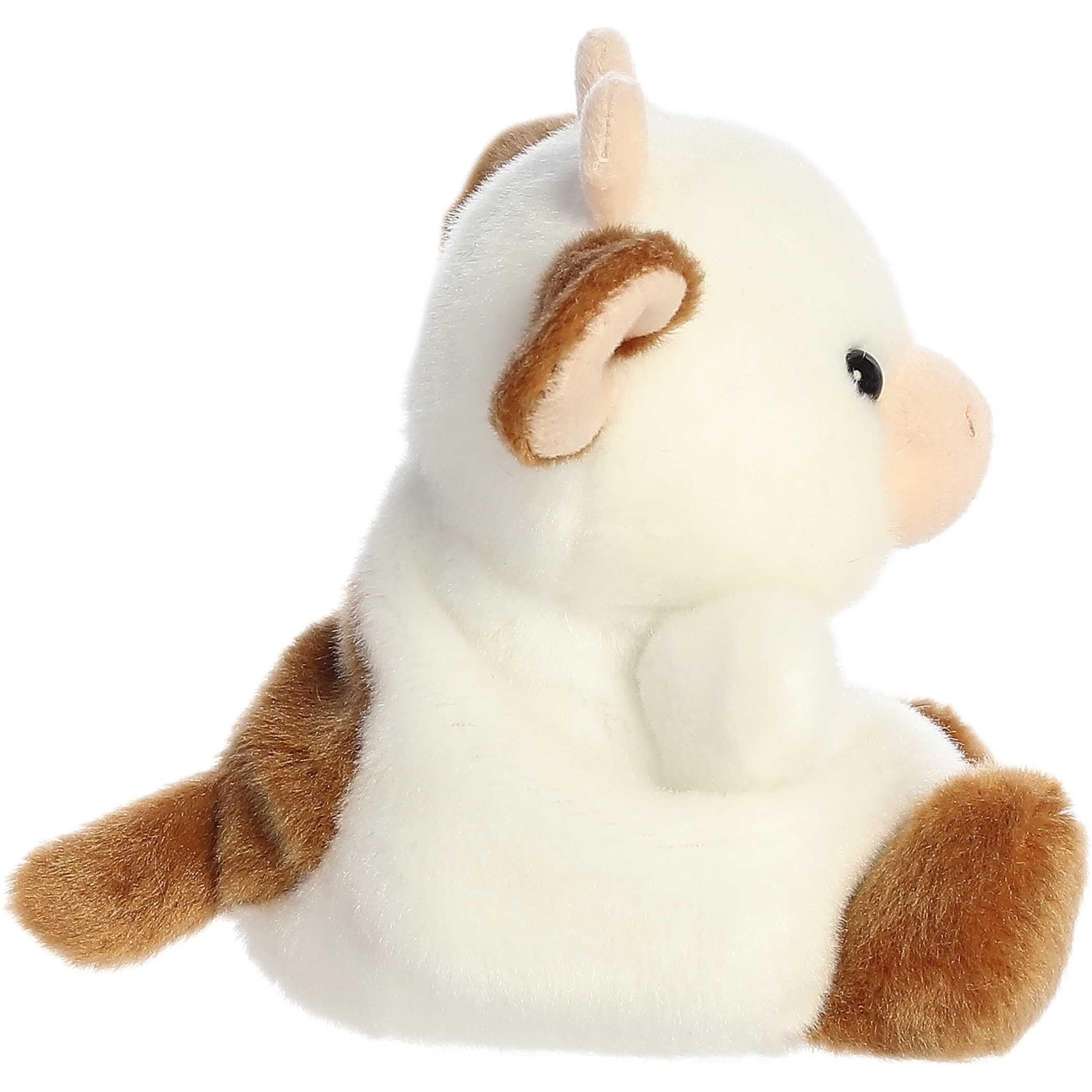 Aurora Adorable Palm Pals Caroline Brown Cow Stuffed Animal - Pocket-Sized Play - Collectable Fun - 5 Inches
