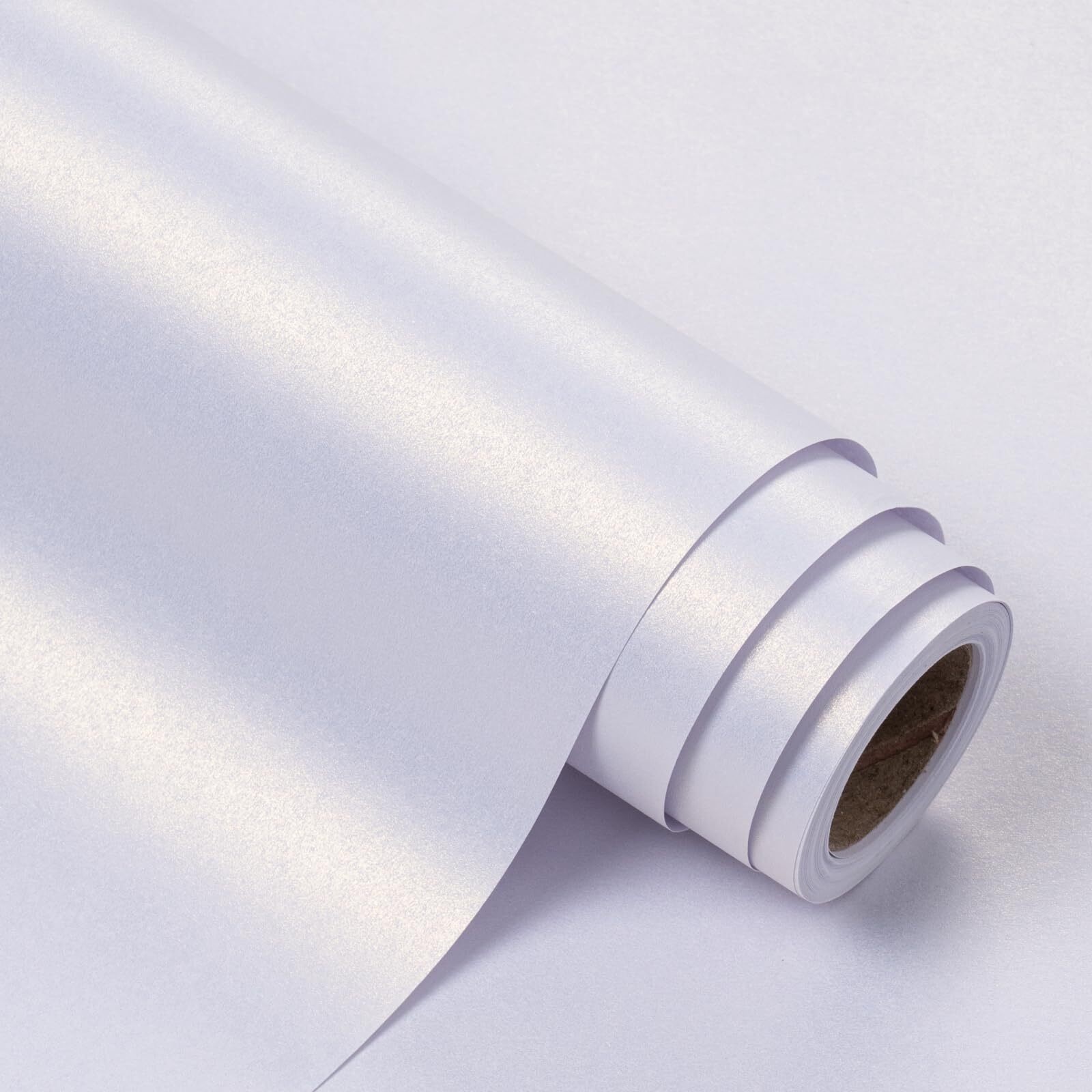 Wrapaholic White Matte Wedding Gift Wrapping Paper Solid Color Pearl Glossy Wrapping Paper - Perfect For Baby Shower Valentine's Day Birthday Diy Bouquet(17In X 32.8Ft Roll  46 Sq. Ft)