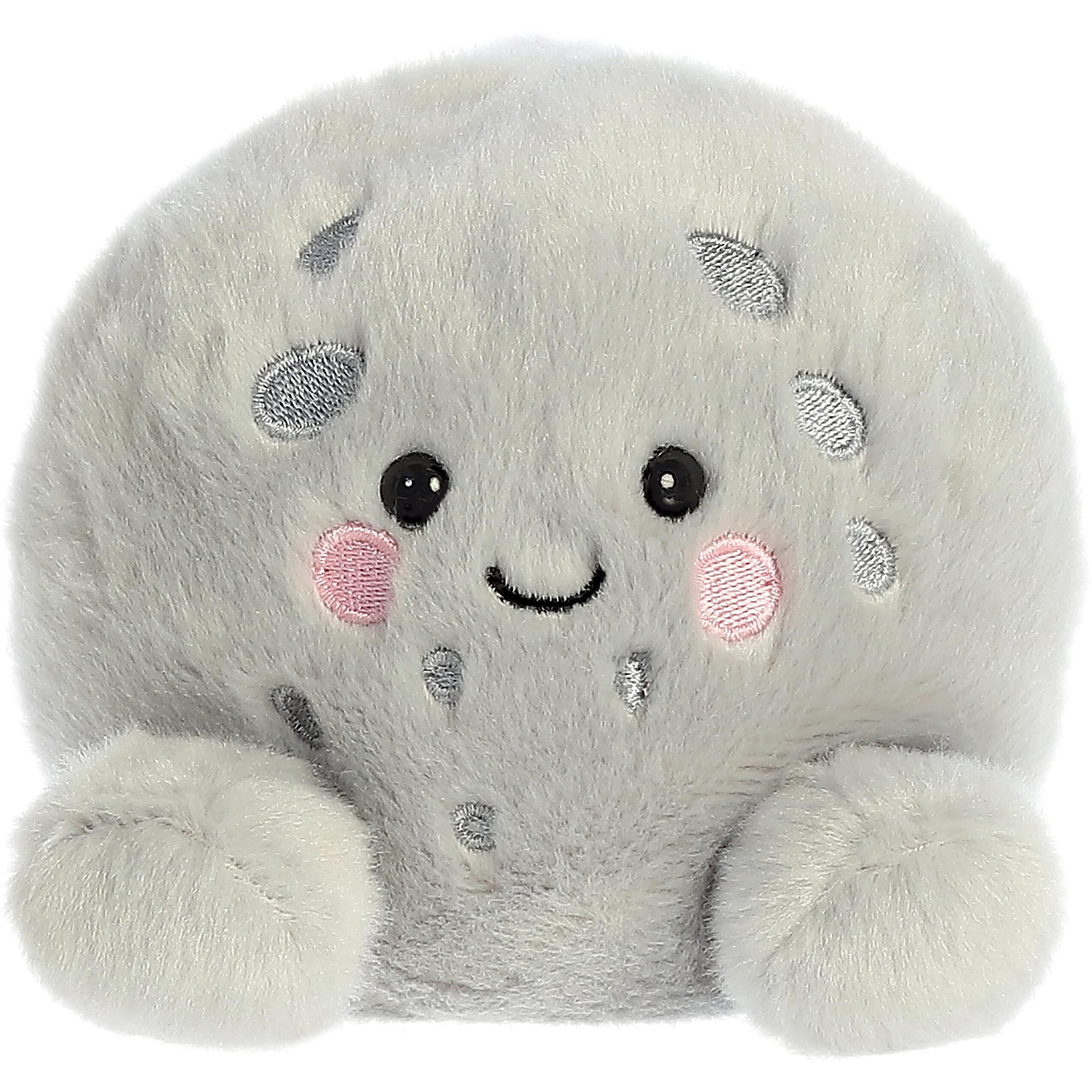Aurora Adorable Palm Pals Celene Moon Stuffed Animal - Pocket-Sized Play - Collectable Fun - Gray 5 Inches