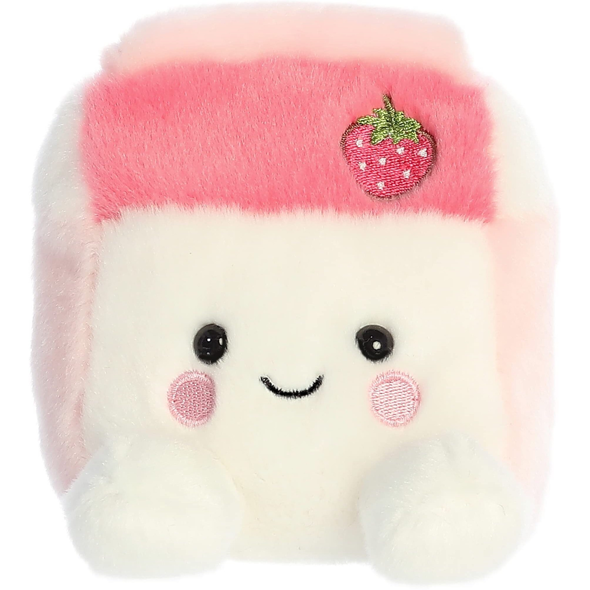 Aurora Adorable Palm Pals Fresa Strawberry Milk Stuffed Animal - Pocket-Sized Play - Collectable Fun - Pink 5 Inches