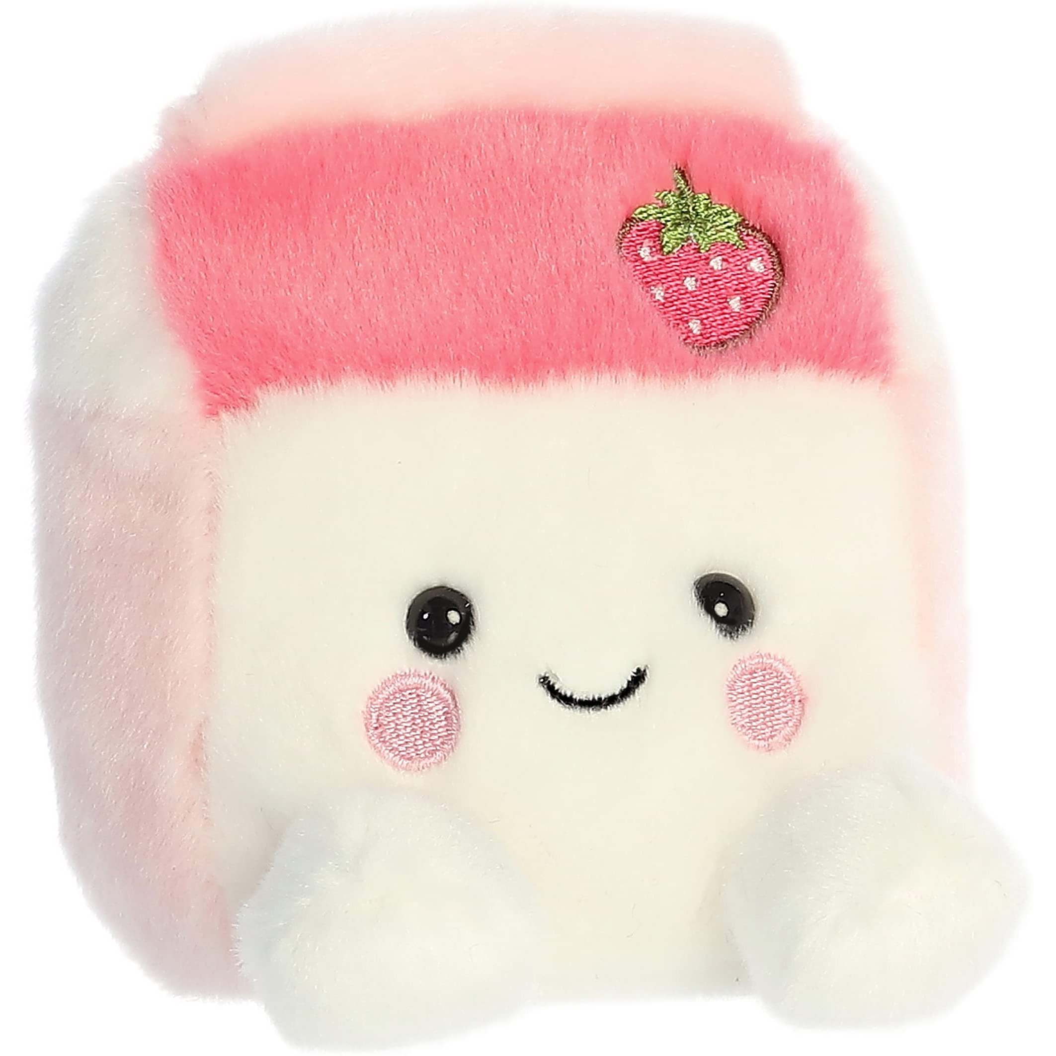 Aurora Adorable Palm Pals Fresa Strawberry Milk Stuffed Animal - Pocket-Sized Play - Collectable Fun - Pink 5 Inches
