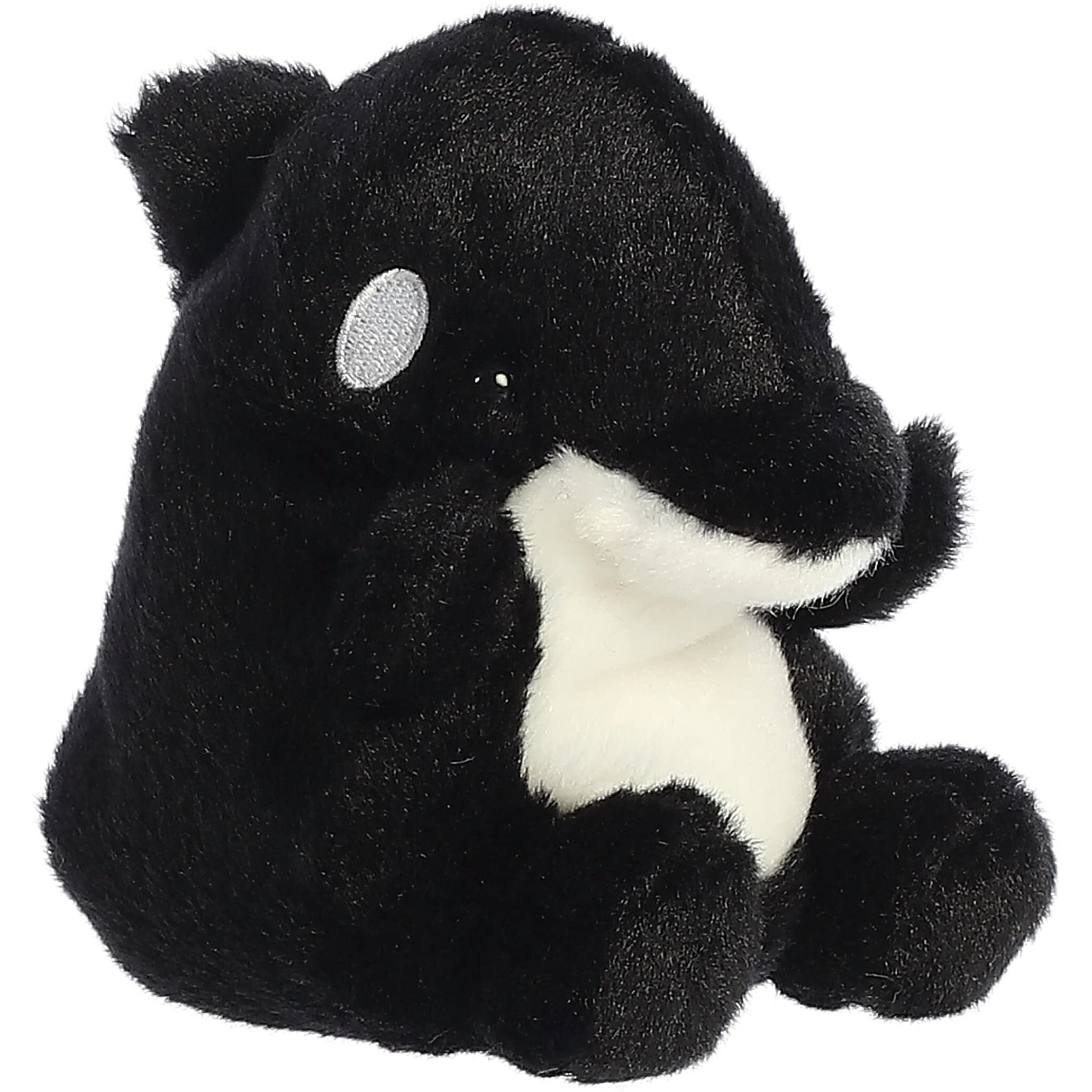 Aurora Adorable Palm Pals Juneau Orca Stuffed Animal - Pocket-Sized Play - Collectable Fun - Black 5 Inches