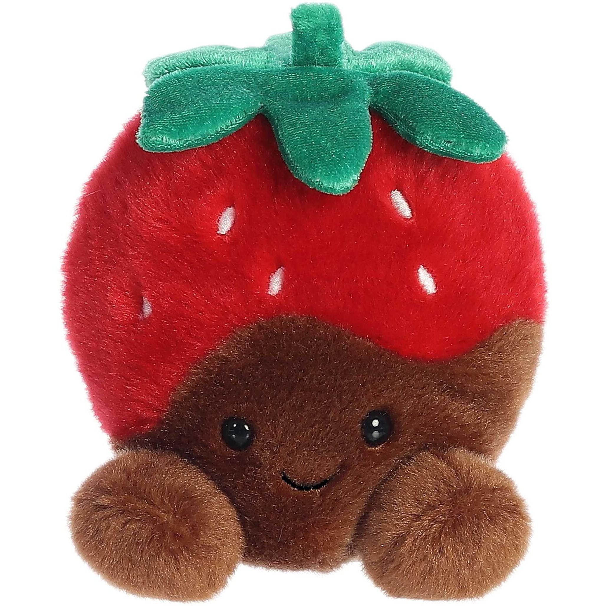 Aurora Adorable Palm Pals Valentino Chocolate Strawberry Stuffed Animal - Pocket-Sized Play - Collectable Fun - Red 5 Inches