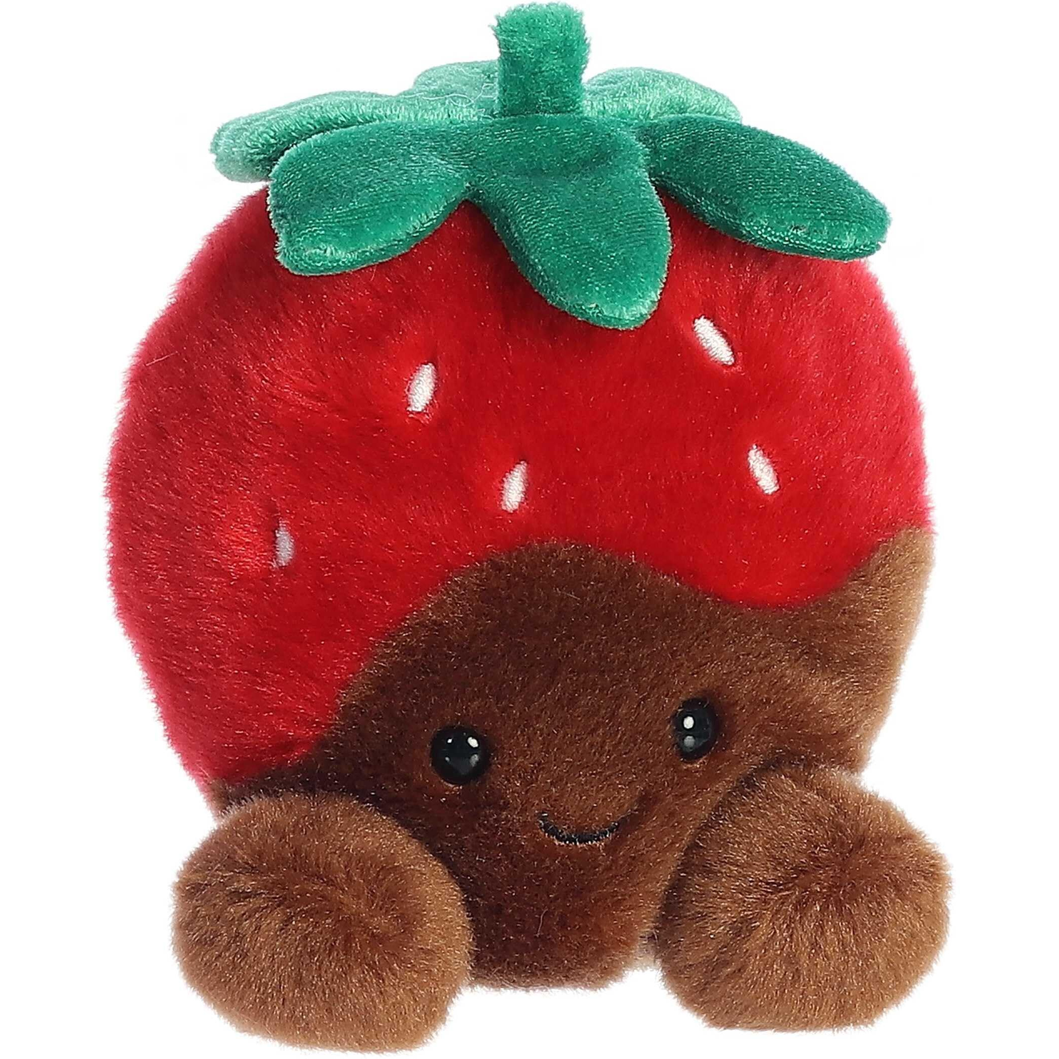 Aurora Adorable Palm Pals Valentino Chocolate Strawberry Stuffed Animal - Pocket-Sized Play - Collectable Fun - Red 5 Inches