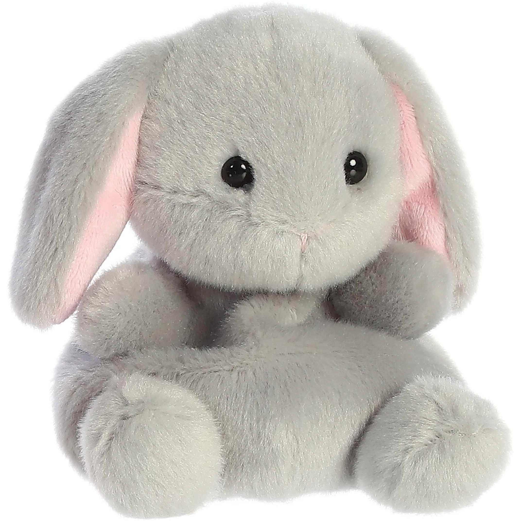 Aurora Adorable Palm Pals Pebbles Bunny Stuffed Animal - Pocket-Sized Play - Collectable Fun - Grey 5 Inches