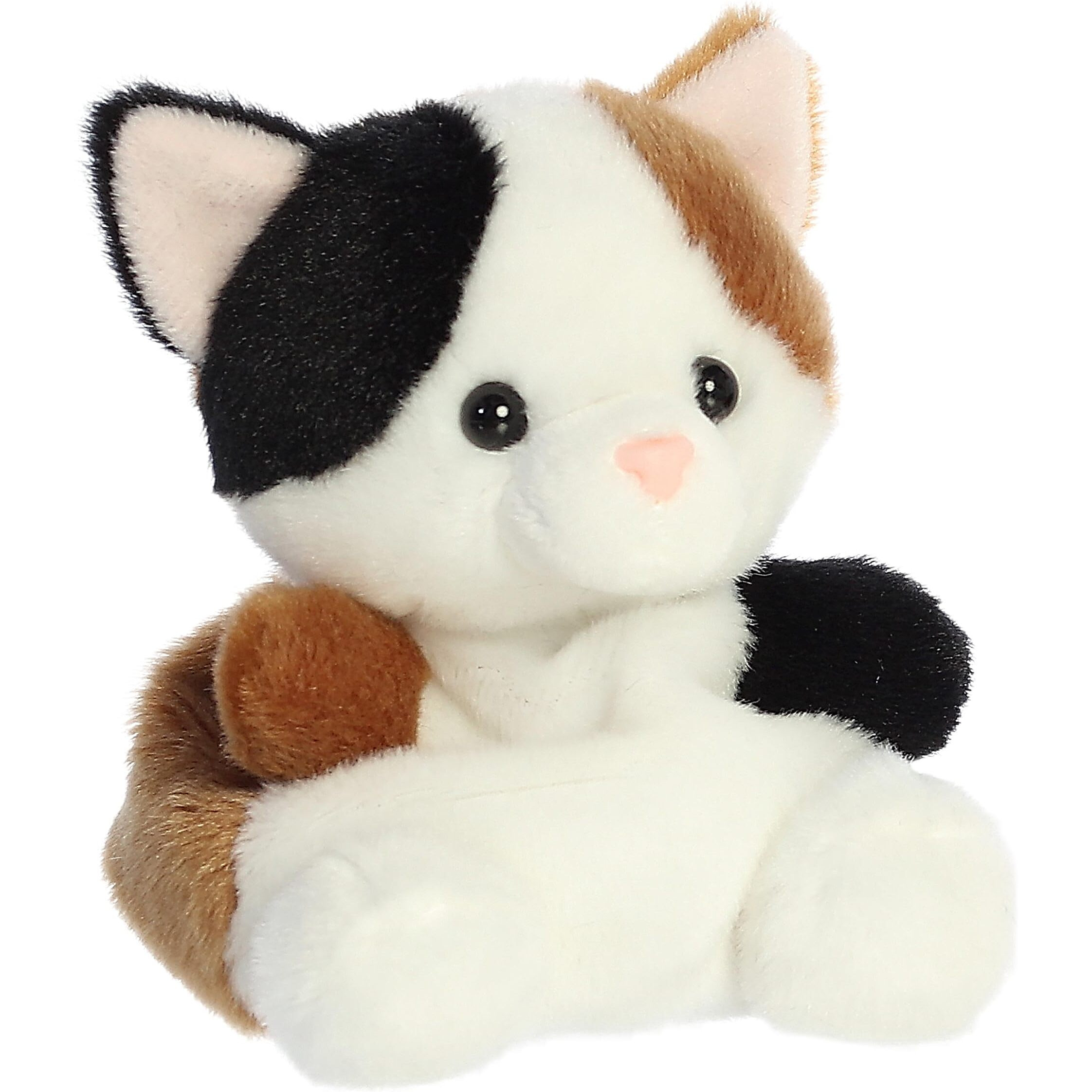 Aurora Adorable Palm Pals Peebs Calico Cat Stuffed Animal - Pocket-Sized Play - Collectable Fun - White 5 Inches