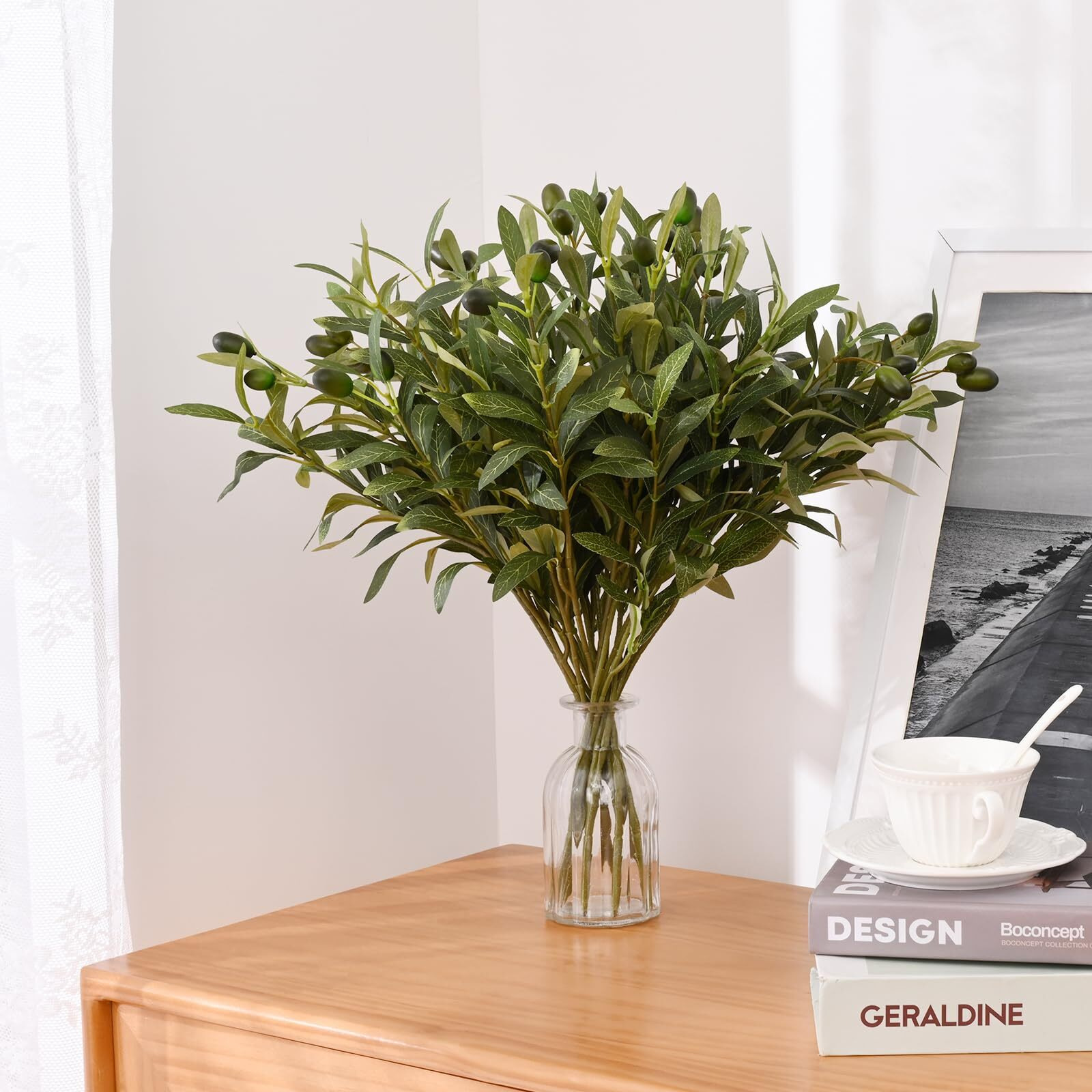 Waipfaru 8 Pcs Faux Greenery Stems  Olive Tree Branches For Vases  Artificial Olive Tree Fake Plants For Centerpieces Floral Arrangements Home Decor  18 Inch