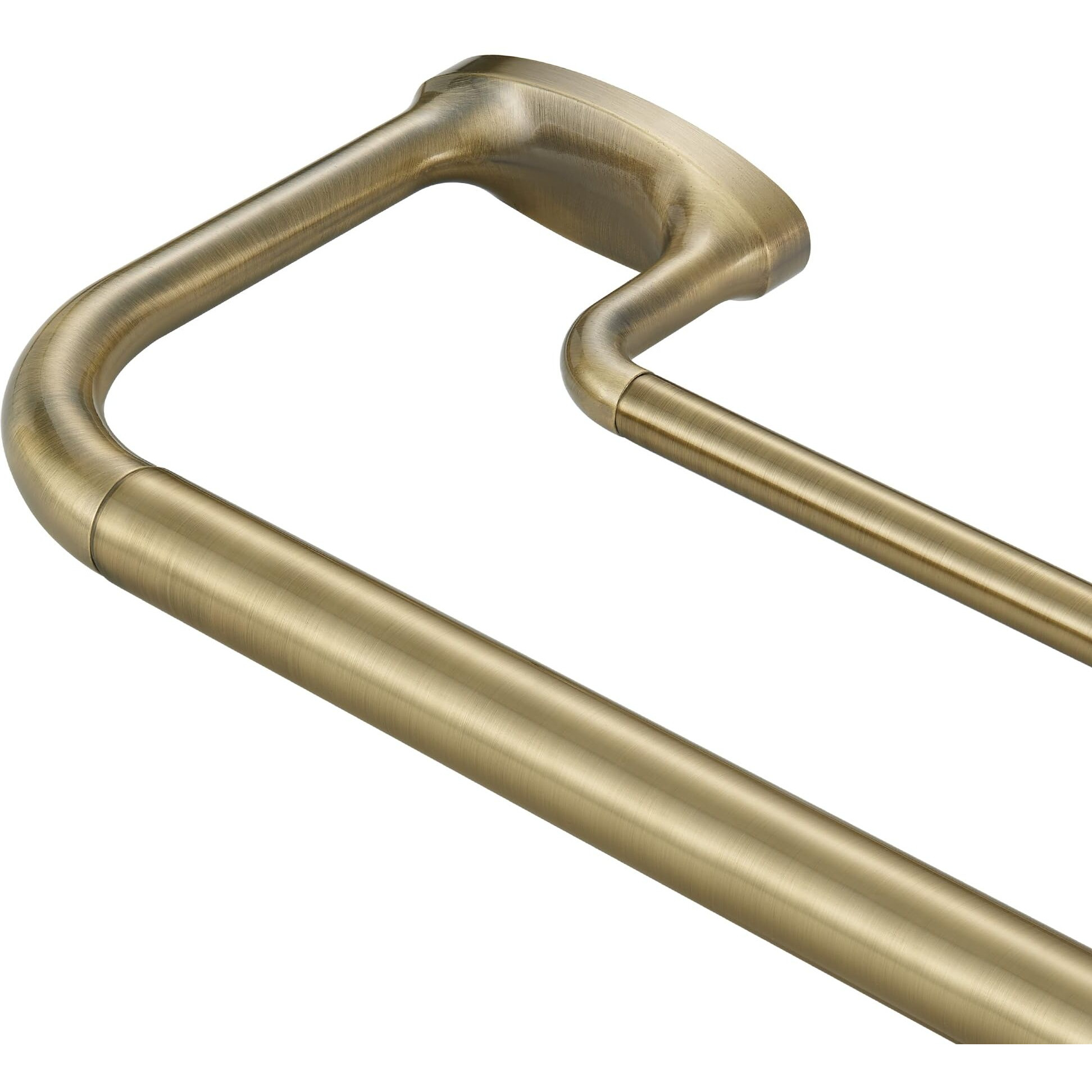 Mayrhyme Double Curtain Rods  Wrap Around Curtain Rod For Windows  Internal Splicing 1'' Front And 5/8'' Back Adjustable Curtain Rod With Aluminum Finials And Brackets (Antique Bronze  28-86"")