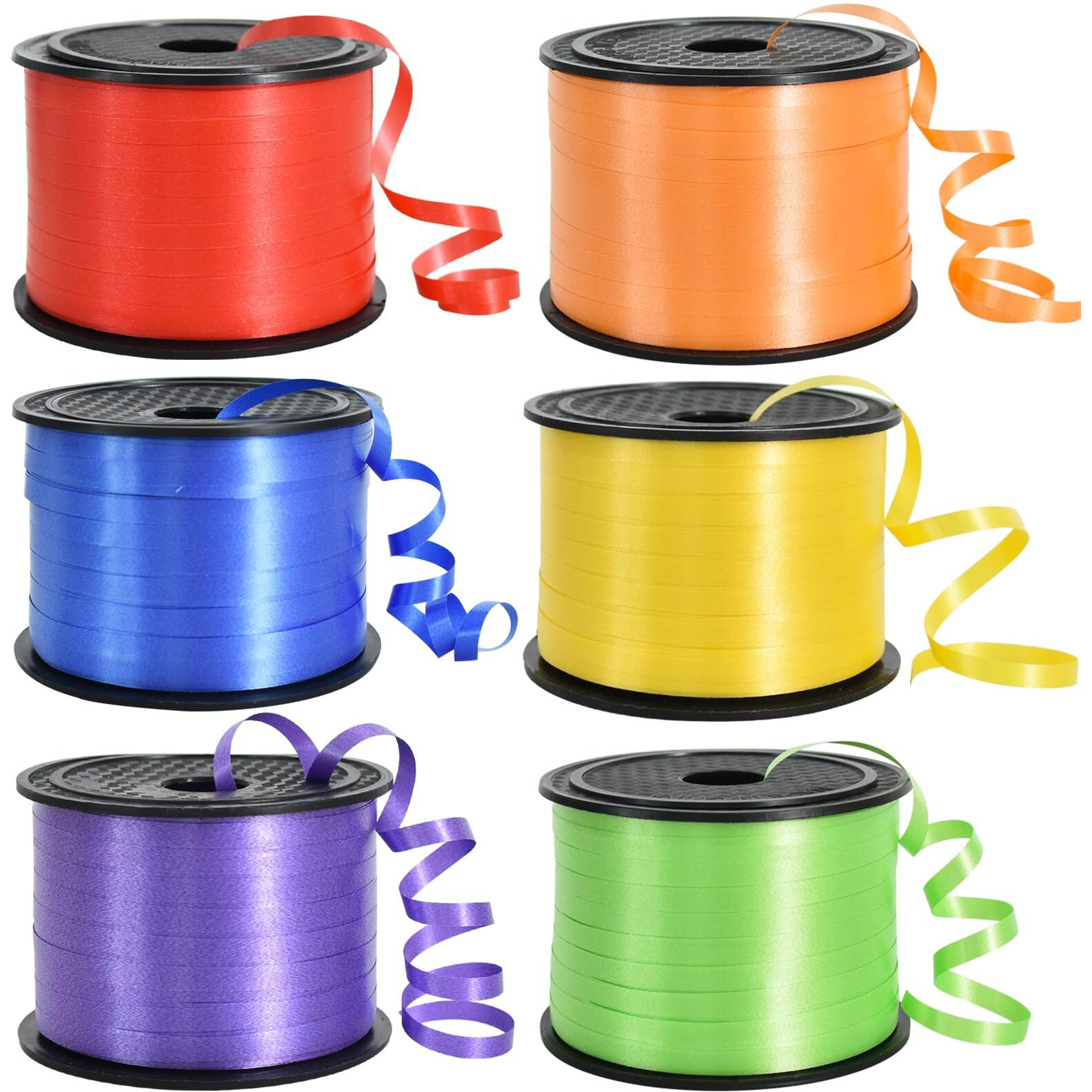 Toniful Rainbow Curling Ribbon-6 Assorted Colors Balloon Curling Ribbons Set-600 Yards Balloon String For Diy Decor Gift Wrapping Ribbons And Bows For Christmas New Year Birthday Gifts Supplies