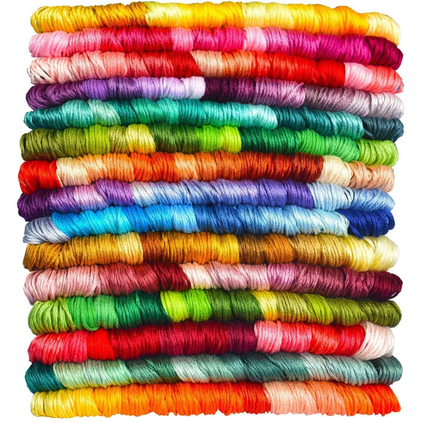 Bright Chartreuse Gradient Color Embroidery Floss - Cross Stitch Threads - Friendship Bracelets Floss - Crafts Floss - 14 Skeins Per Pack Embroidery Floss