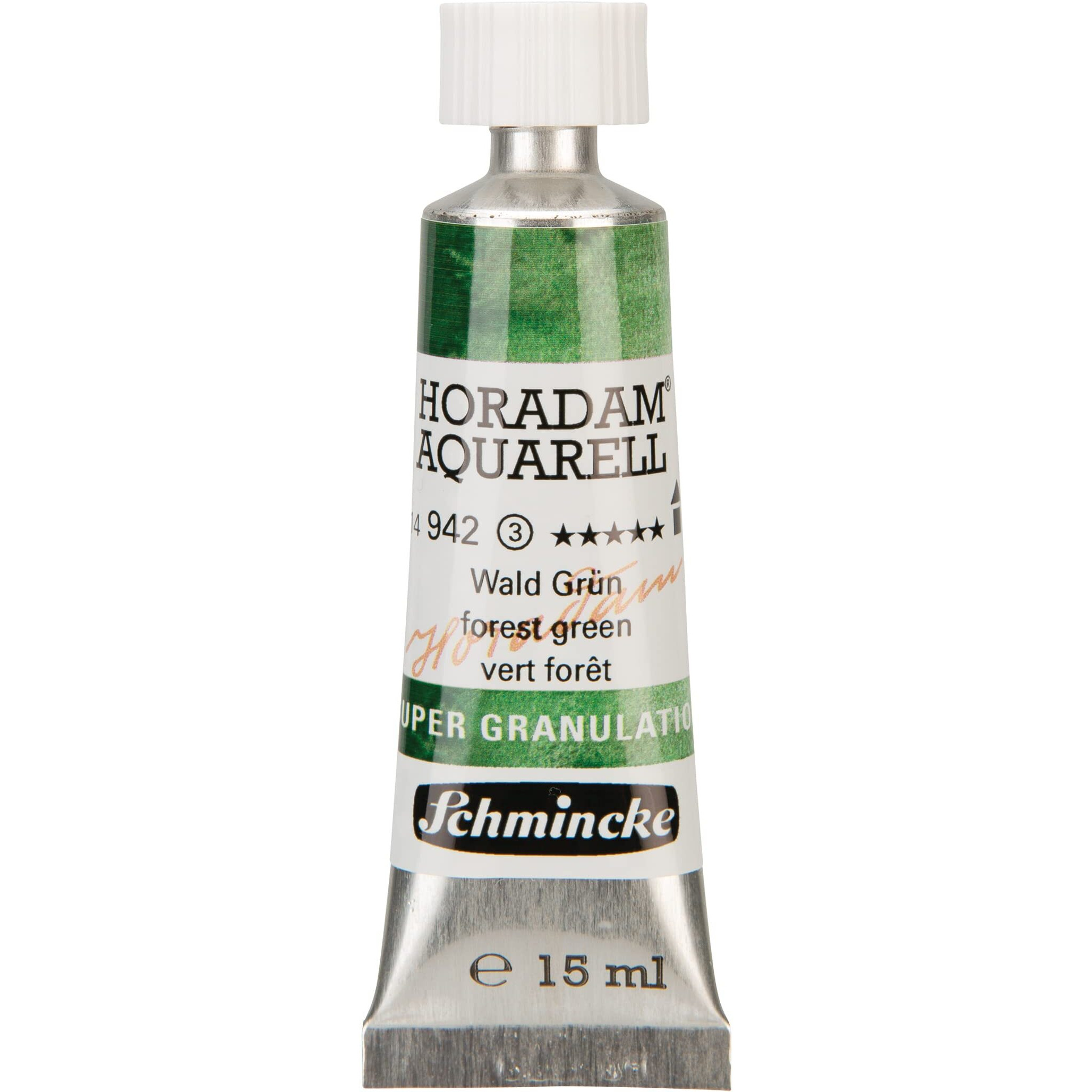 Schmincke - Horadam Aquarell  Super Granulation  14 942 006 Forest Green  15 Ml Tube  Very Strong Granulating Colors  Finest  Super-Granulating Watercolors