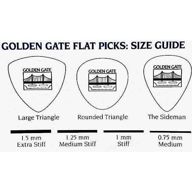 Golden Gate Guitar Picks (Mp-301)  Ivoroid Large Triangle - Stiff