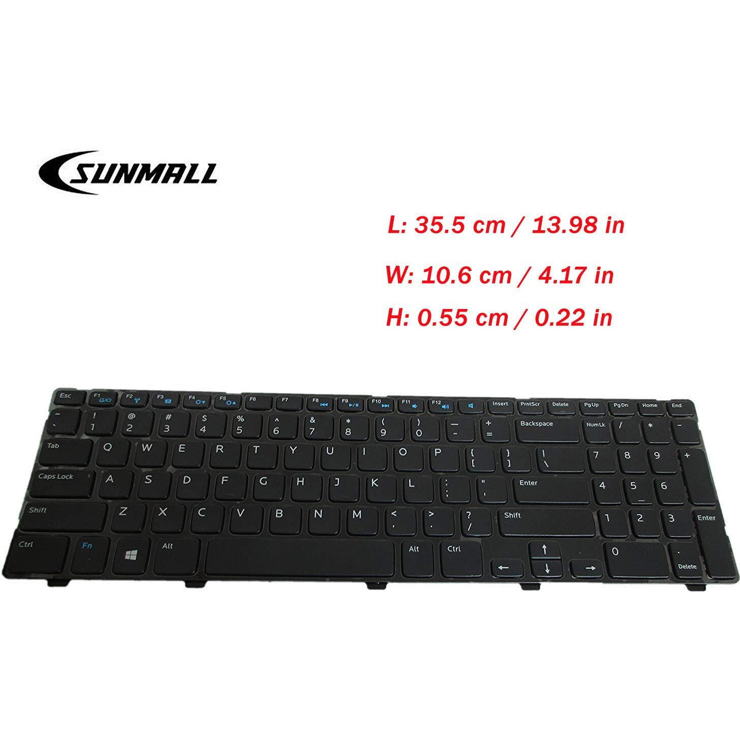 Sunmall Laptop Keyboard Replacement Without Backlit Compatible With Inspiron 15 3521 3537 15V-1316 15R 3521 3537 5521 5528 5537 5535 M531R  Atitude 3540  Vostro 2521 Us Layout P/N Nsk-La0Sc Nsk-Dy0Sw