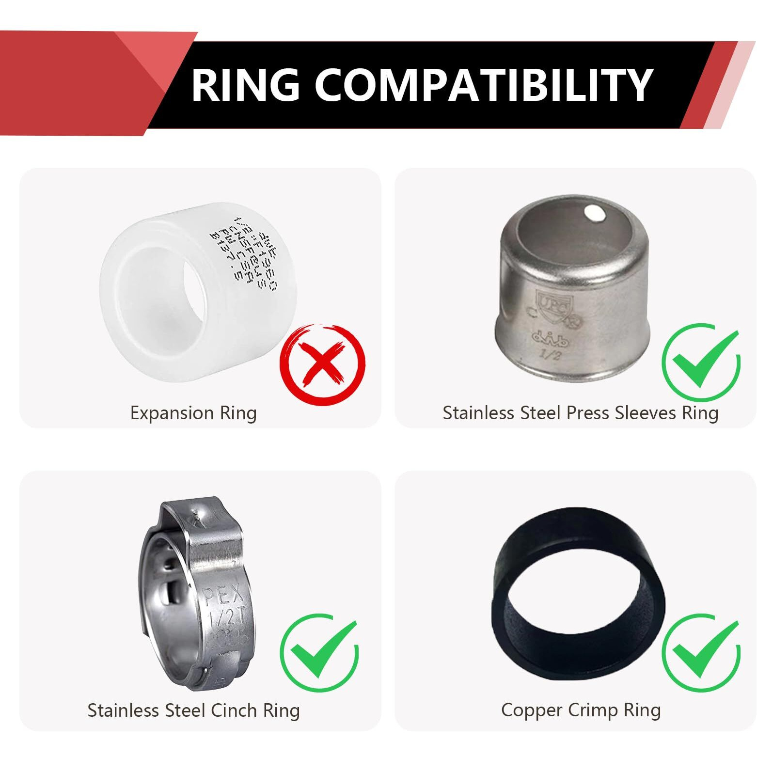 2-Pack Efield Pex 1/2"" Pex X 1/2"" Female Npt Swivel Elbow Brass Barb Crimp Fittings  Astm F1807