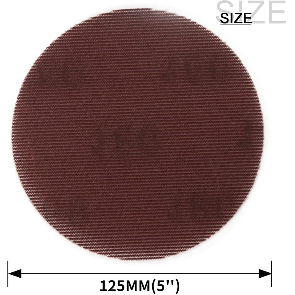 Baiwen 20Pcs 5 Inch Mesh Hook & Loop Sanding Discs 80 120 180 240 600 Assort Grit Dust Free Abrasive Net Sander Disc Anti-Blocking Long-Lasting Mesh Sanding Pads  Sandpaper For Wood Furniture Floor