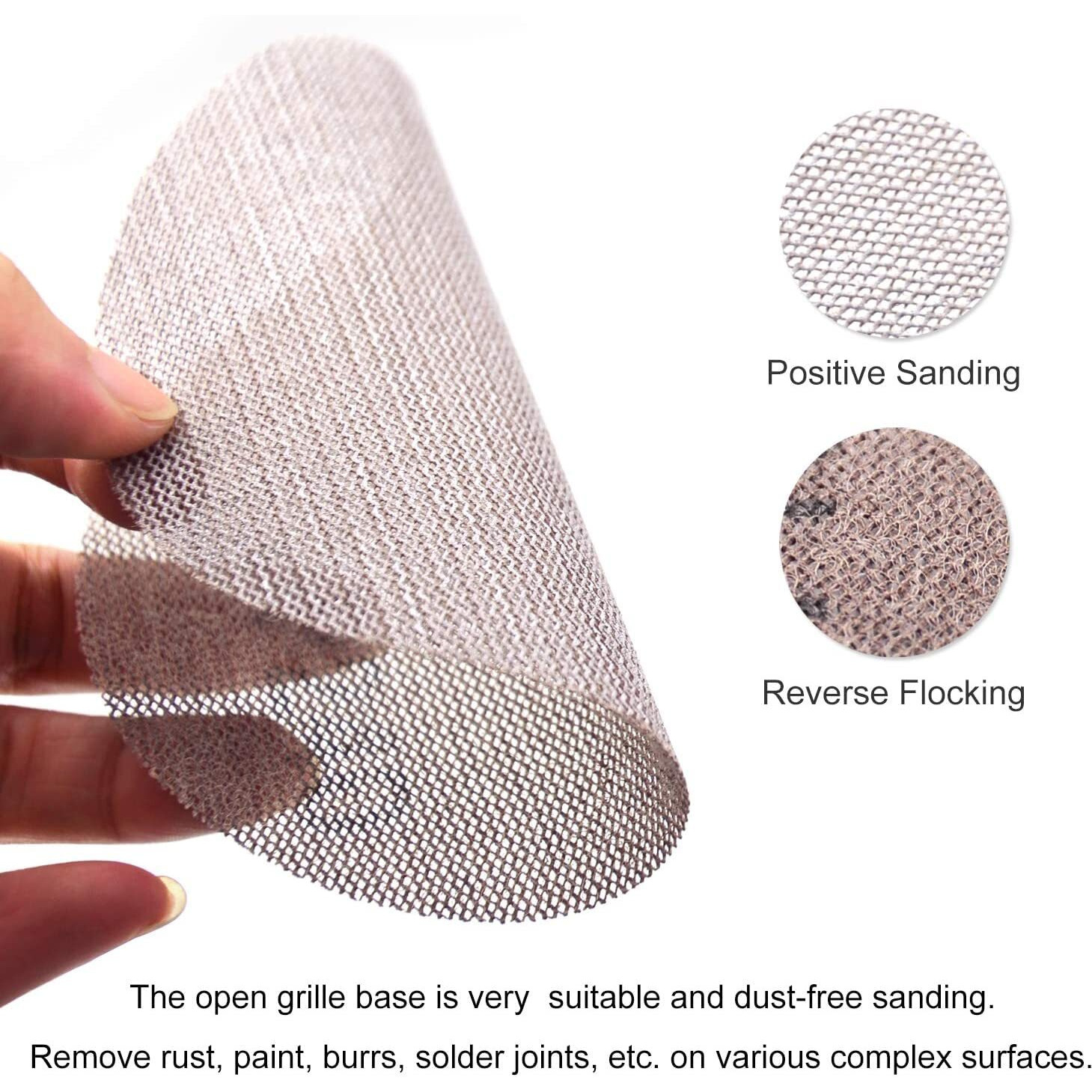 Baiwen 20Pcs 5 Inch Mesh Hook & Loop Sanding Discs 80 120 180 240 600 Assort Grit Dust Free Abrasive Net Sander Disc Anti-Blocking Long-Lasting Mesh Sanding Pads  Sandpaper For Wood Furniture Floor