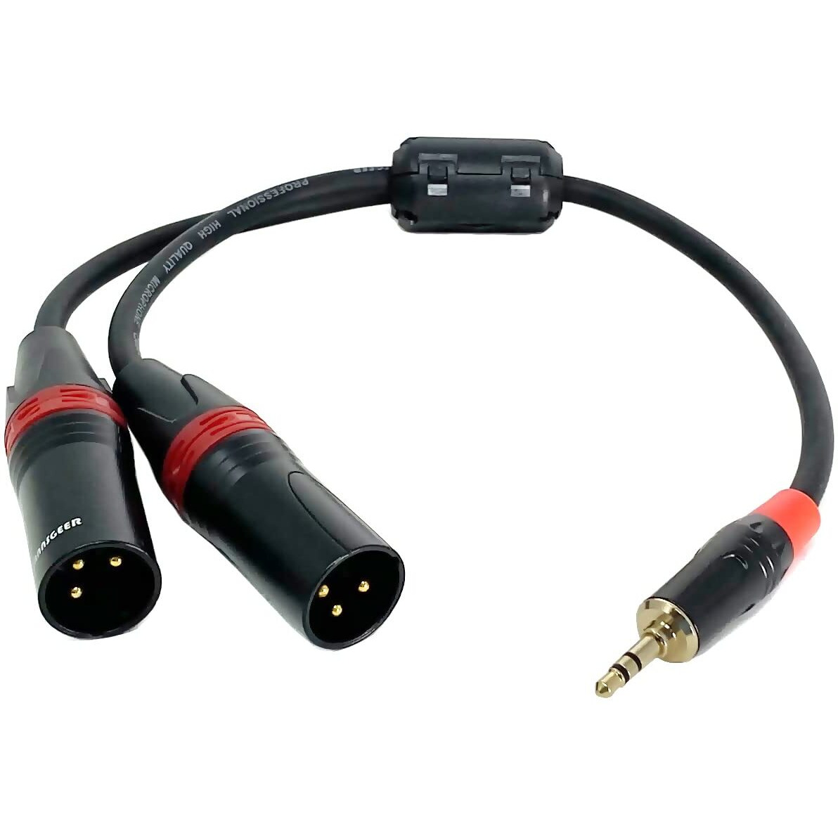 Rannsgeer 3.5Mm Trs Stereo To Dual Xlr Male Y-Splitter Cable R7C0A (12 Inch)