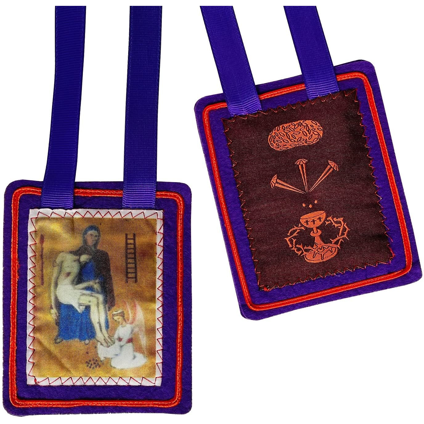 Scapulars Catholic Purple Scapular Of Benediction And Protection  Escapularios Catolicos  Handmade Scapulars Catholic Necklace Gift For First Holy Communion Or Confirmation