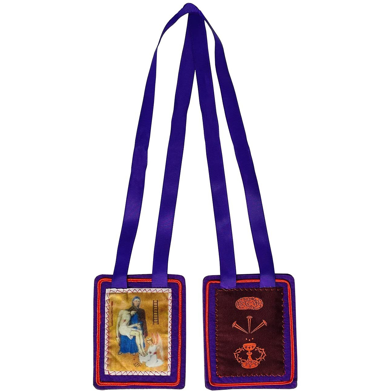 Scapulars Catholic Purple Scapular Of Benediction And Protection  Escapularios Catolicos  Handmade Scapulars Catholic Necklace Gift For First Holy Communion Or Confirmation