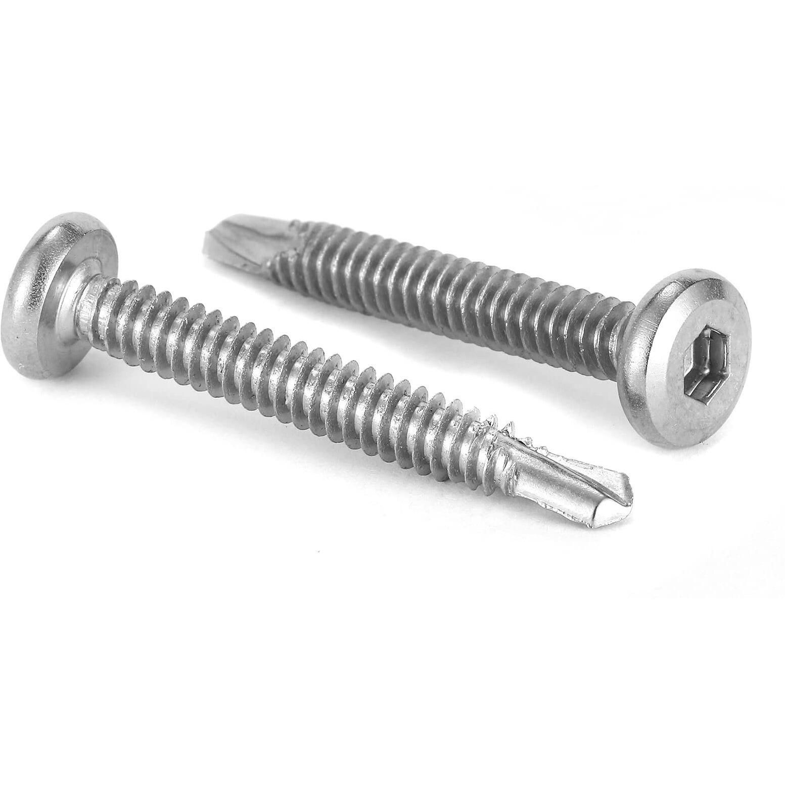 12 X 1-1/2"" Sheet Metal Screws 100Pcs 410 Stainless Steel Flat Head Socket Cap Screws  Tek Screws Allen Socket Drive Screws Fast Self Tapping Screws By Sg Tzh