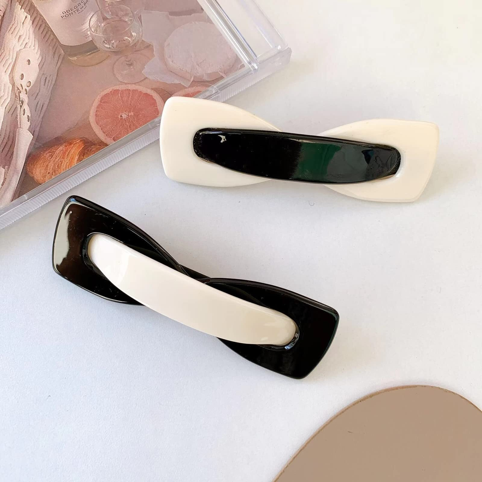 Elegant Fashionable Timeless Design Hair Barrettes Fashion Hair Accessories Automatic Clasp Hairgrips Geometric Hair Clippers Hairpins For Women Girls (B01-2 Pack)