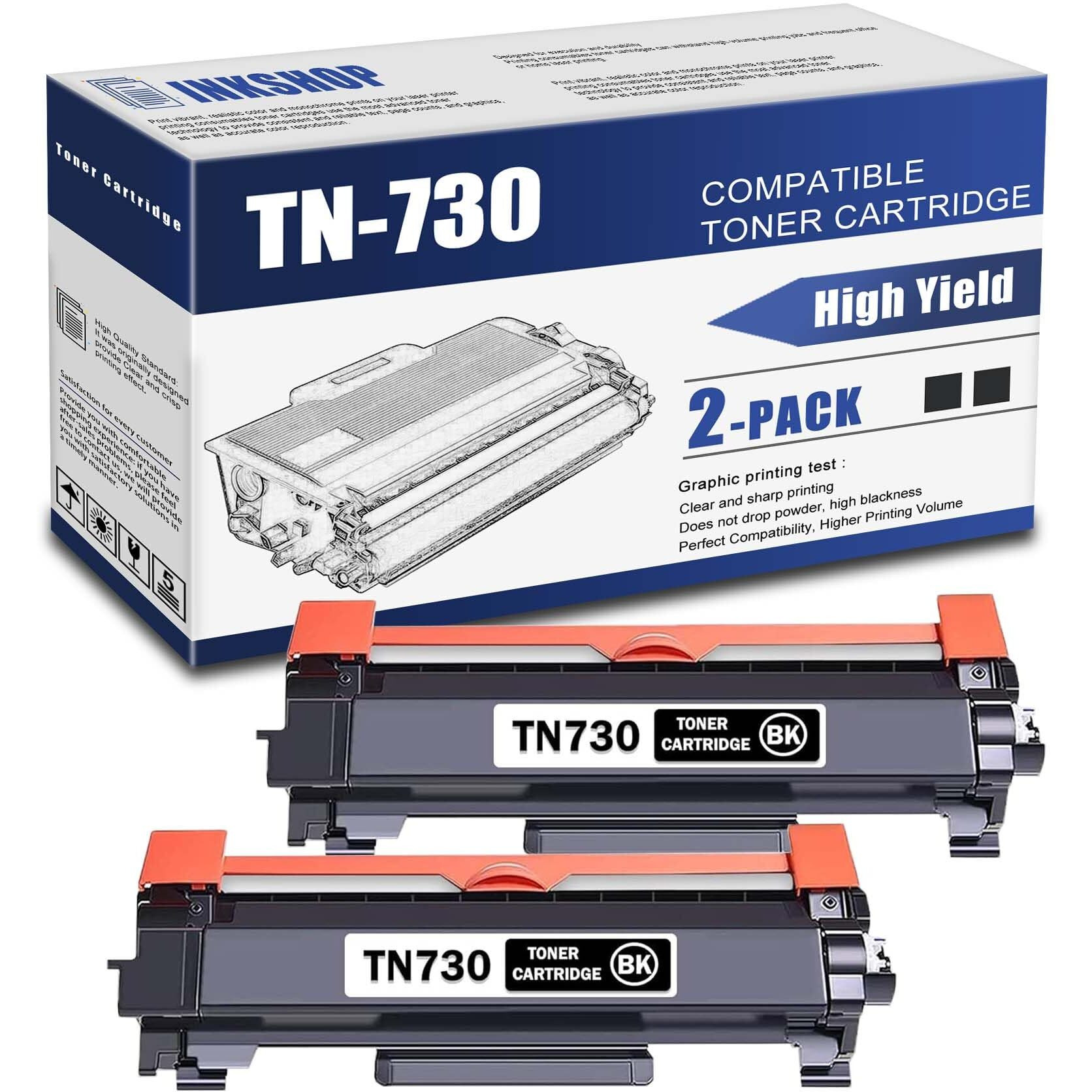 Tn730 Compatible Tn730 Tn-730 Black Toner Cartridge Replacement For Brother Tn-730 Dcp-L2550Dw Mfc-L2710Dw Hl-L2350Dw Hl-L2370Dw Hl-L2390Dw Toner.(2 Pack)