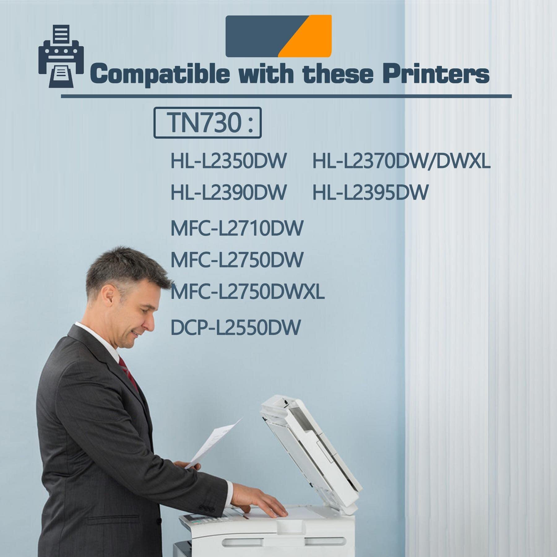 Tn730 Compatible Tn730 Tn-730 Black Toner Cartridge Replacement For Brother Tn-730 Dcp-L2550Dw Mfc-L2710Dw Hl-L2350Dw Hl-L2370Dw Hl-L2390Dw Toner.(2 Pack)
