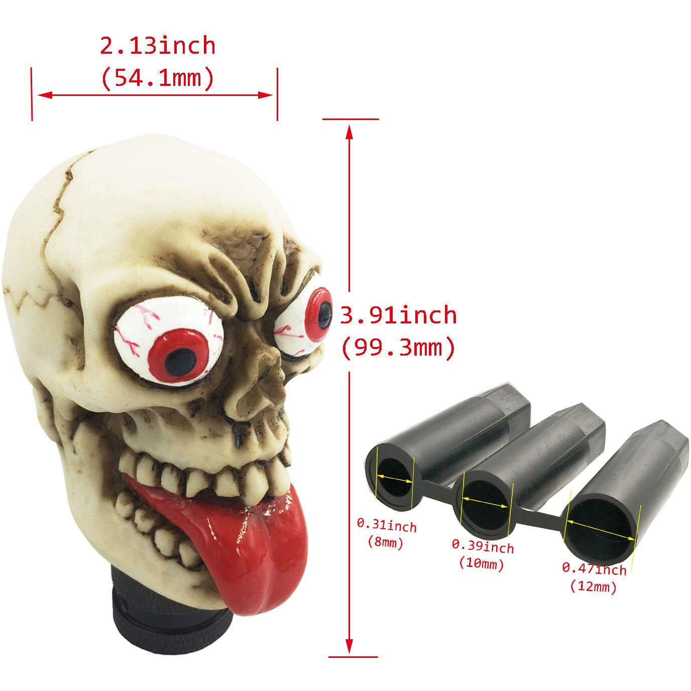 Abfer Skull Shifter Knob Unique Gear Shift Knobs Car Shifting Lever Handle Head Replacement For Most Vehicle Cars Truck Suv