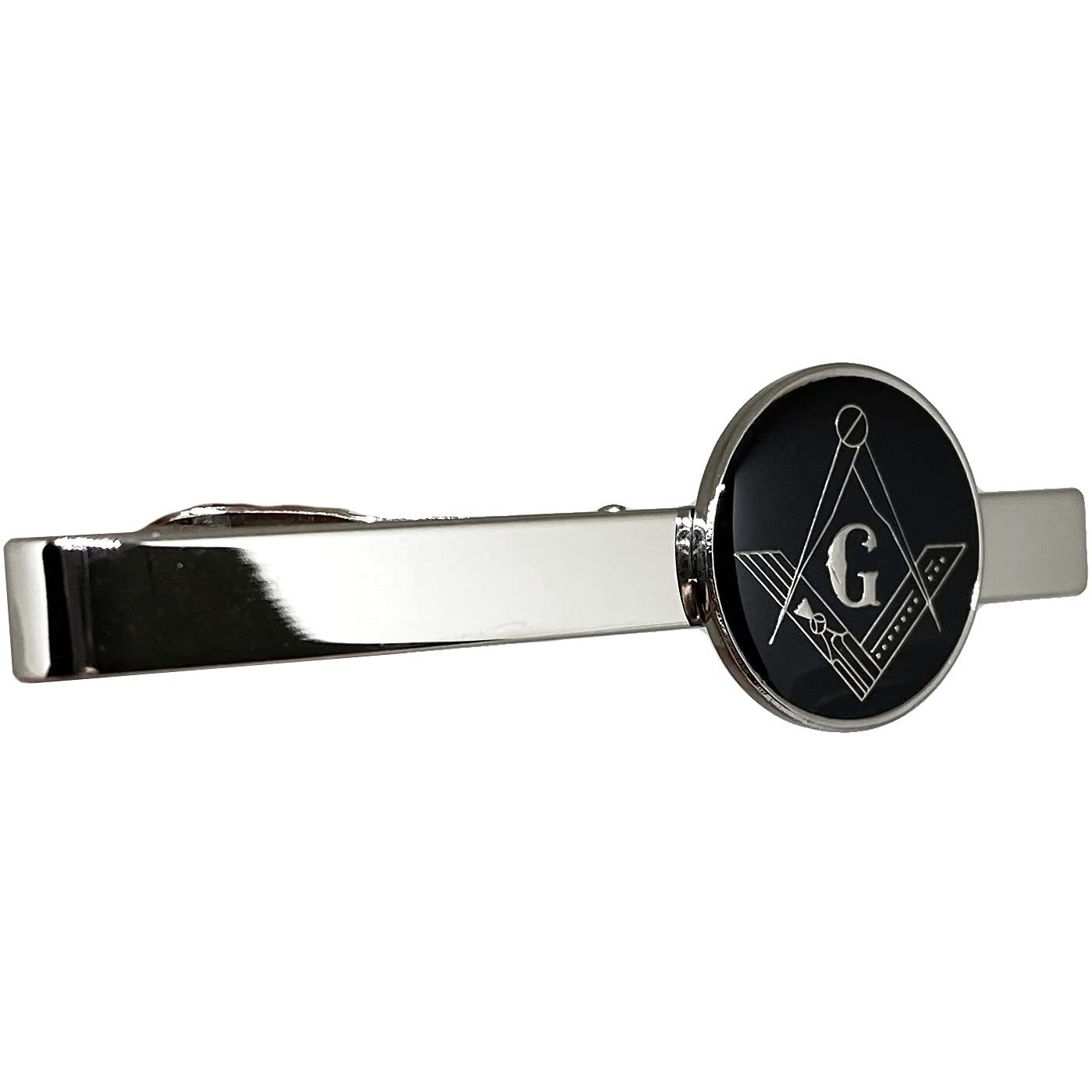 Masonic Freemason Square Compass Tie Clip Tiebar Set