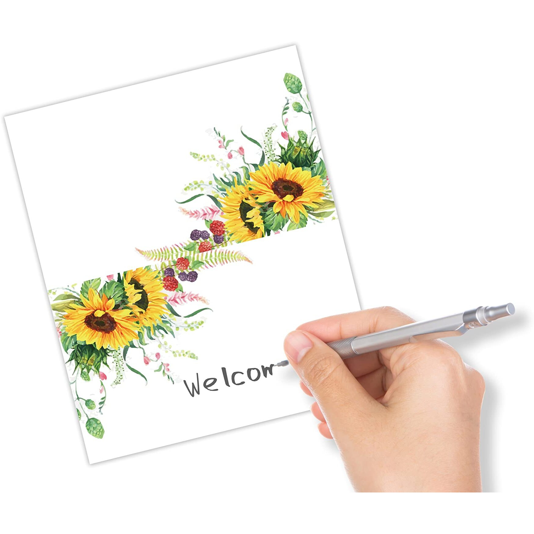 Table Place Card  Sunflower Themed Tent Style Cards  Pack Of 25 Half-Fold Reception Place Card  Perfect For Sunflower Party  Wedding  Bridal & Baby Shower  Birthday  Banquet And Special Events A21