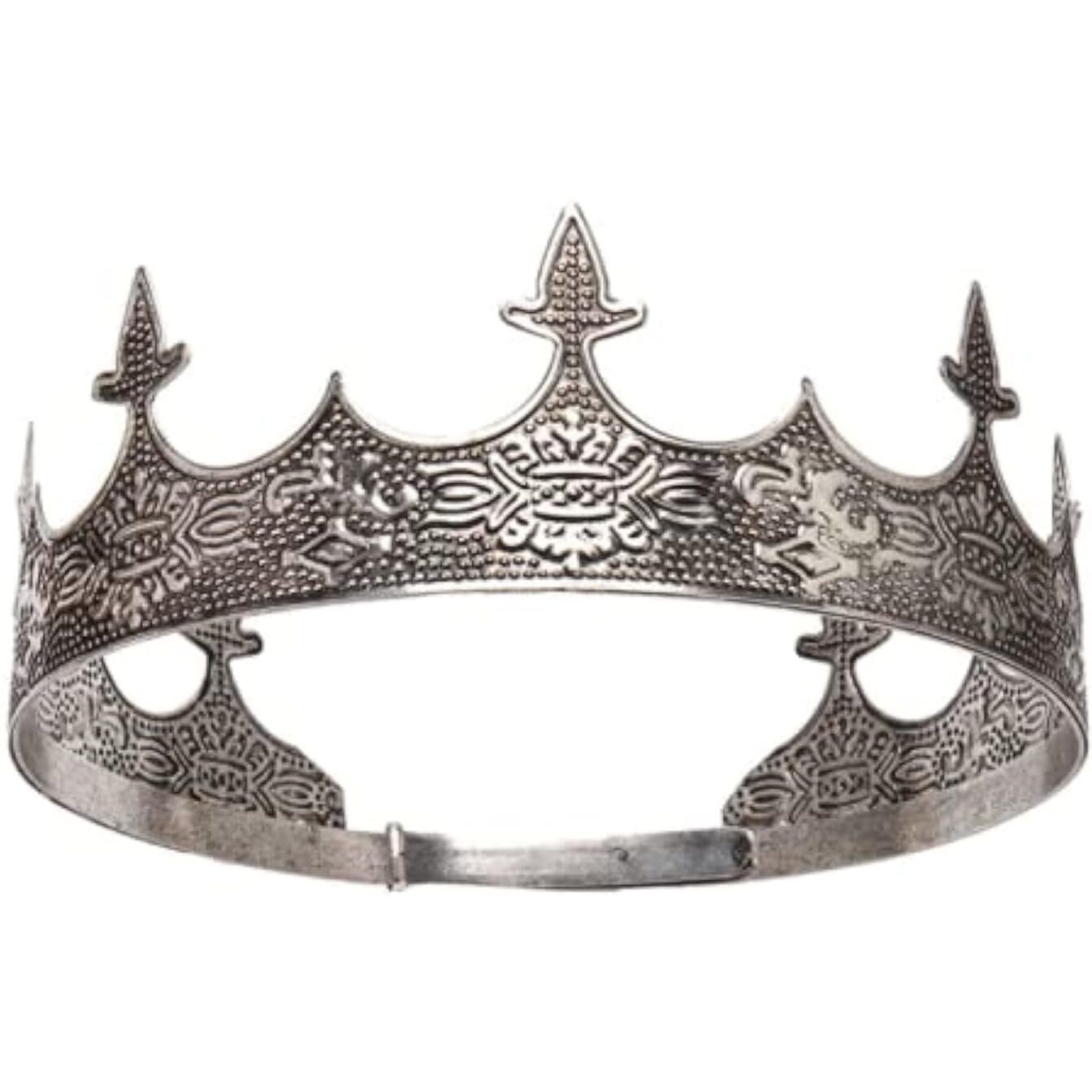 Jorcedi Crown Hair Jewelry Royal King Diadem Men Metal Big Tiaras For Wedding Halloween Costume Birthday Hair Accessories (Black)