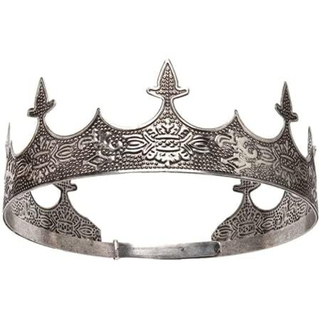 Jorcedi Crown Hair Jewelry Royal King Diadem Men Metal Big Tiaras For Wedding Halloween Costume Birthday Hair Accessories (Black)