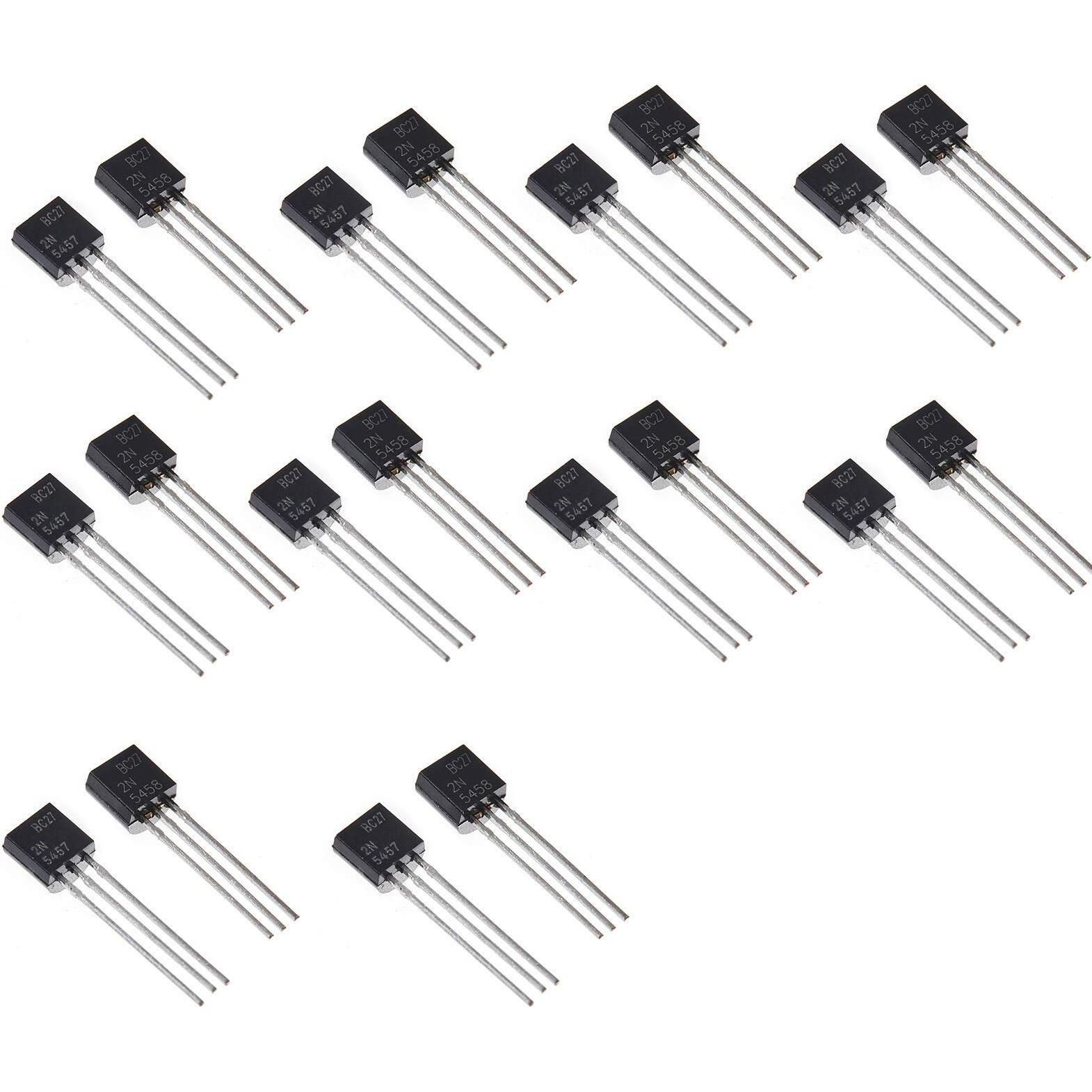 Bridgold 20Pcs(10Pcs 2N5457+10Pcs 2N5458) N-Channel General Purpose Jfets Transistors To-92.