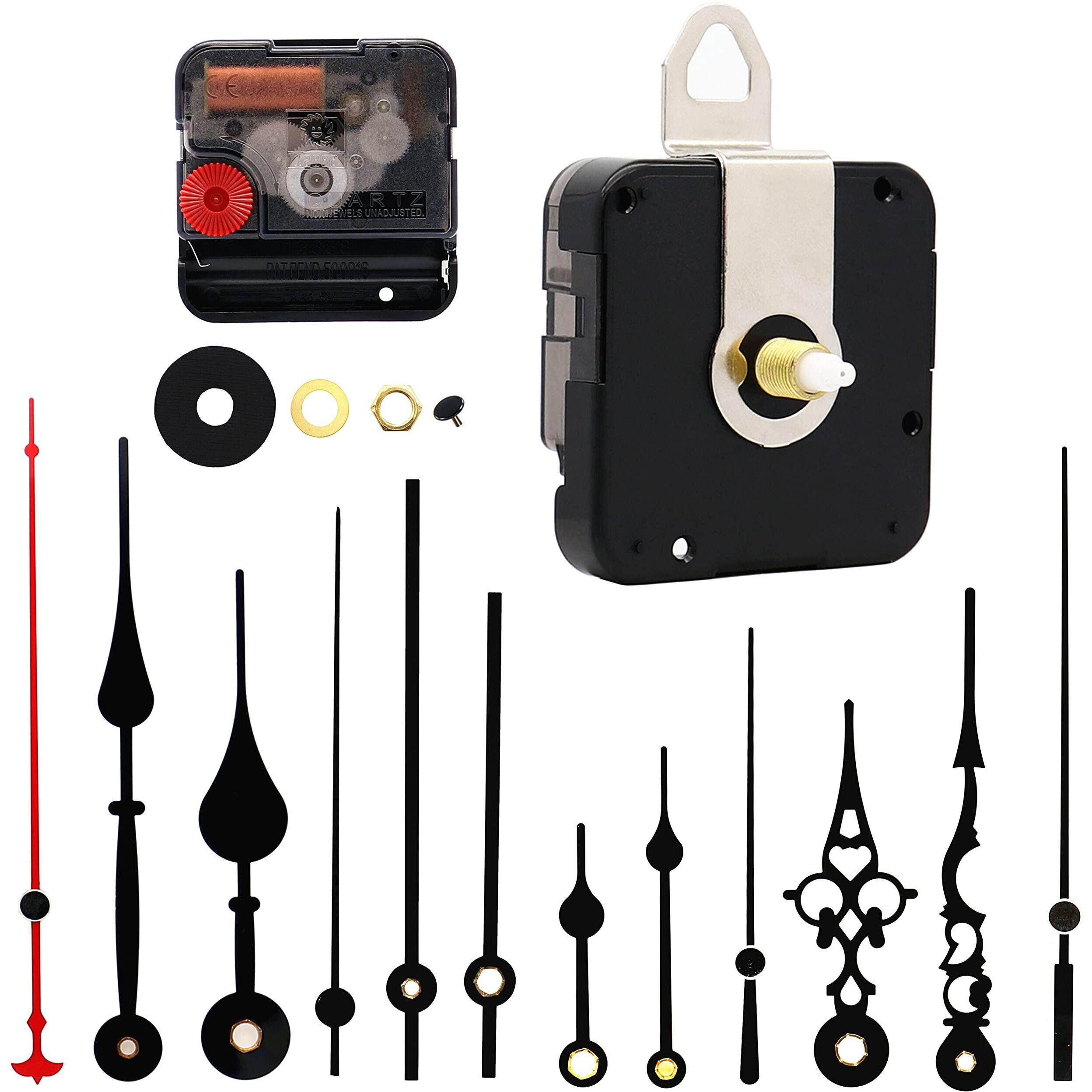 Tikround Youngtown Movement For Clock Repair Replacement 17Mm (43/64 Inch) Shaft Length 9.5Mm (3/8 Inch) Thread Length.(White Shaft)